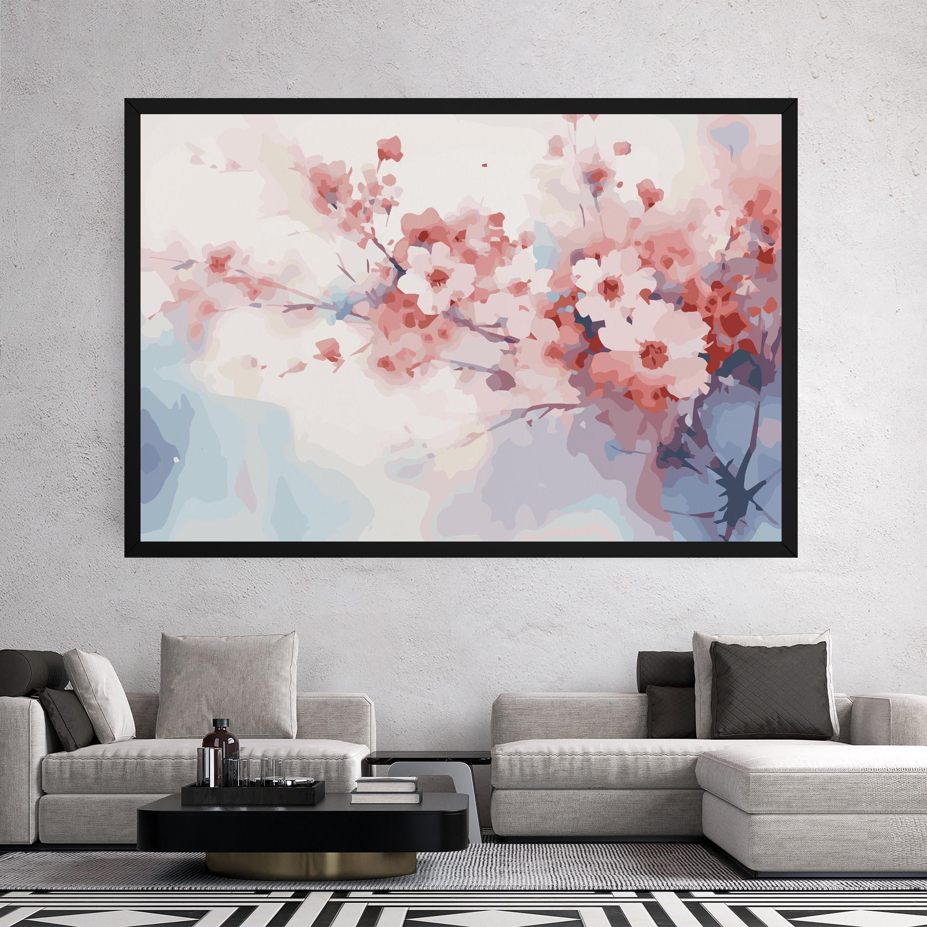 Картина на платно Pastel Spring Flowers mockup 2