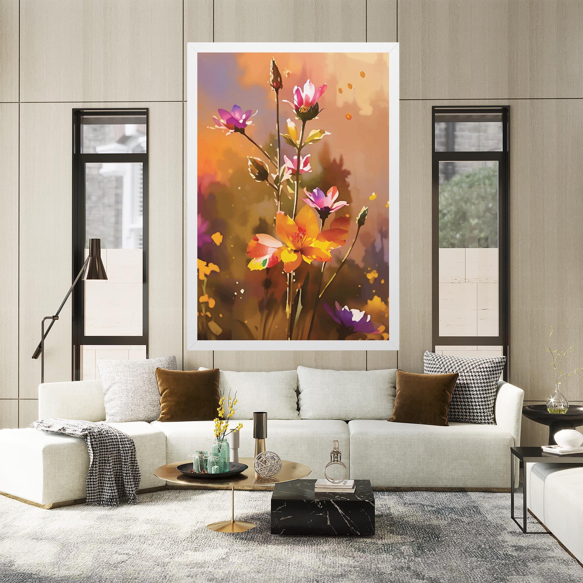 Картина на платно Orange Pink Spring mockup 2