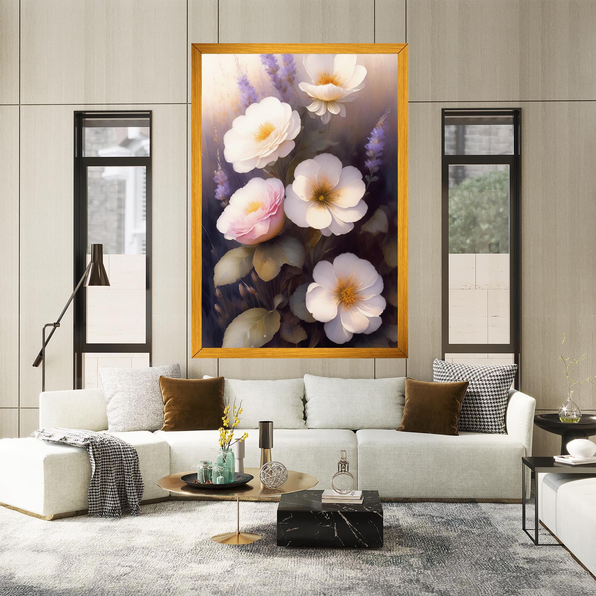 Картина на платно Cream Flower Spring mockup 2