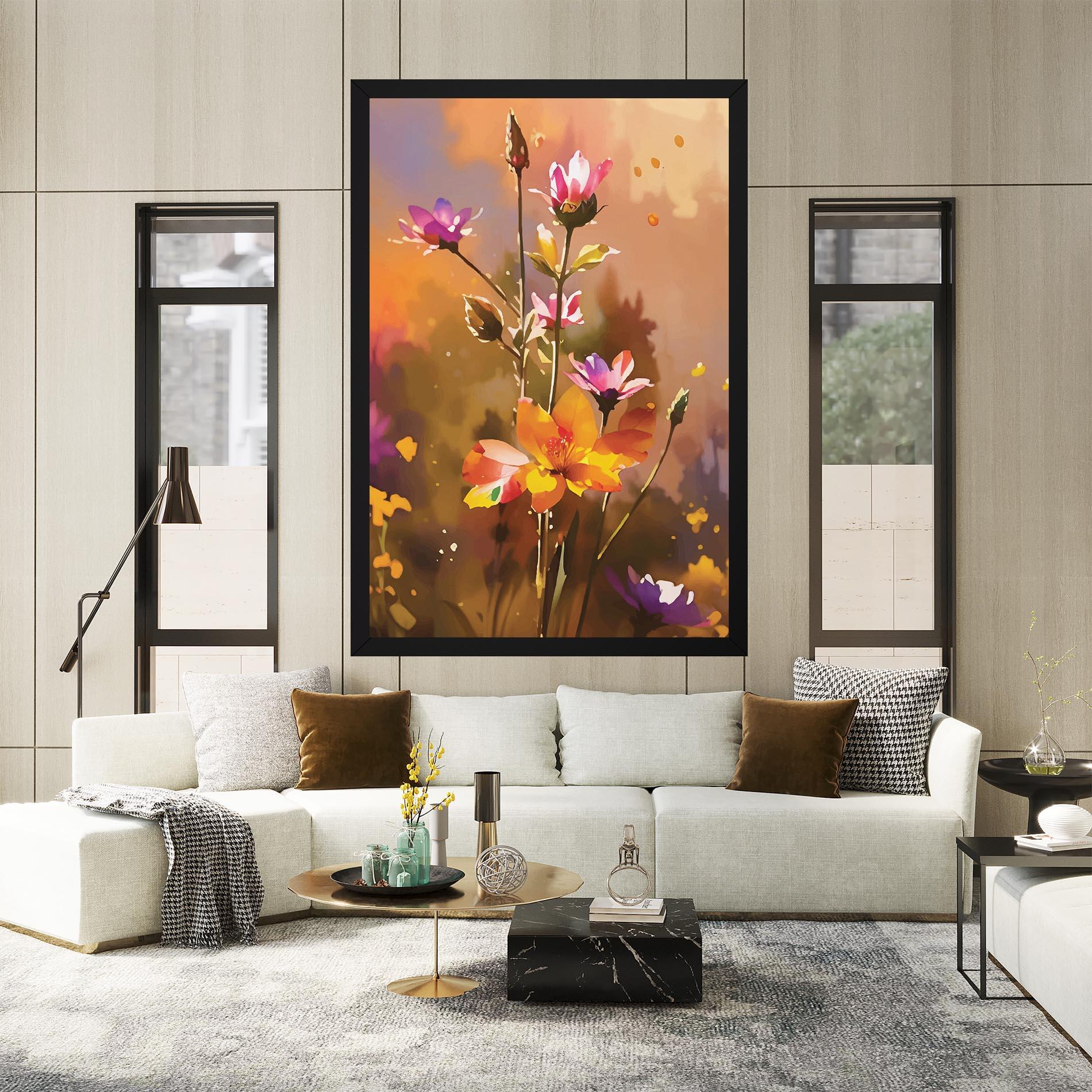 Картина на платно Orange Pink Spring mockup 2