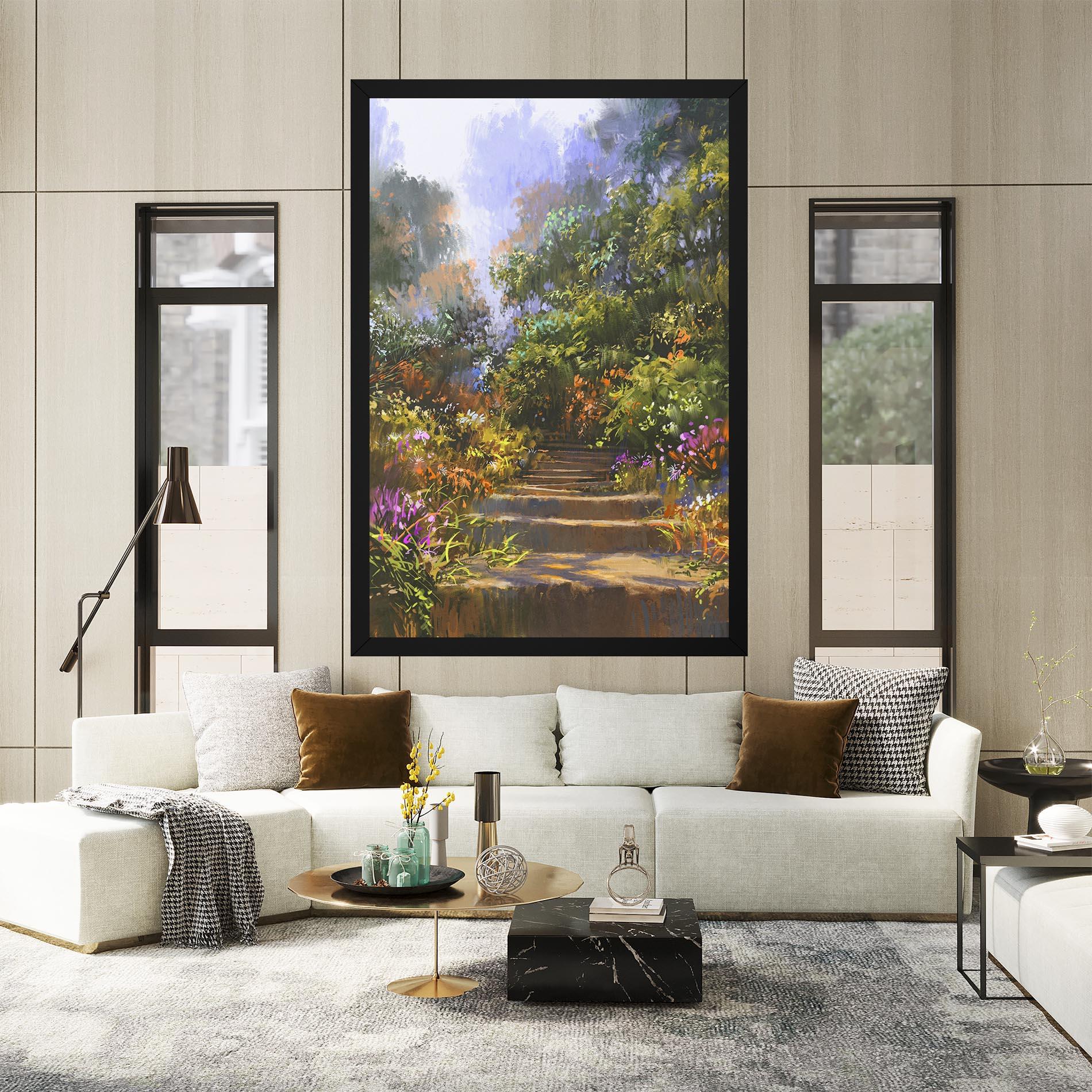 Картина на платно Spring Staircase Painting mockup 2