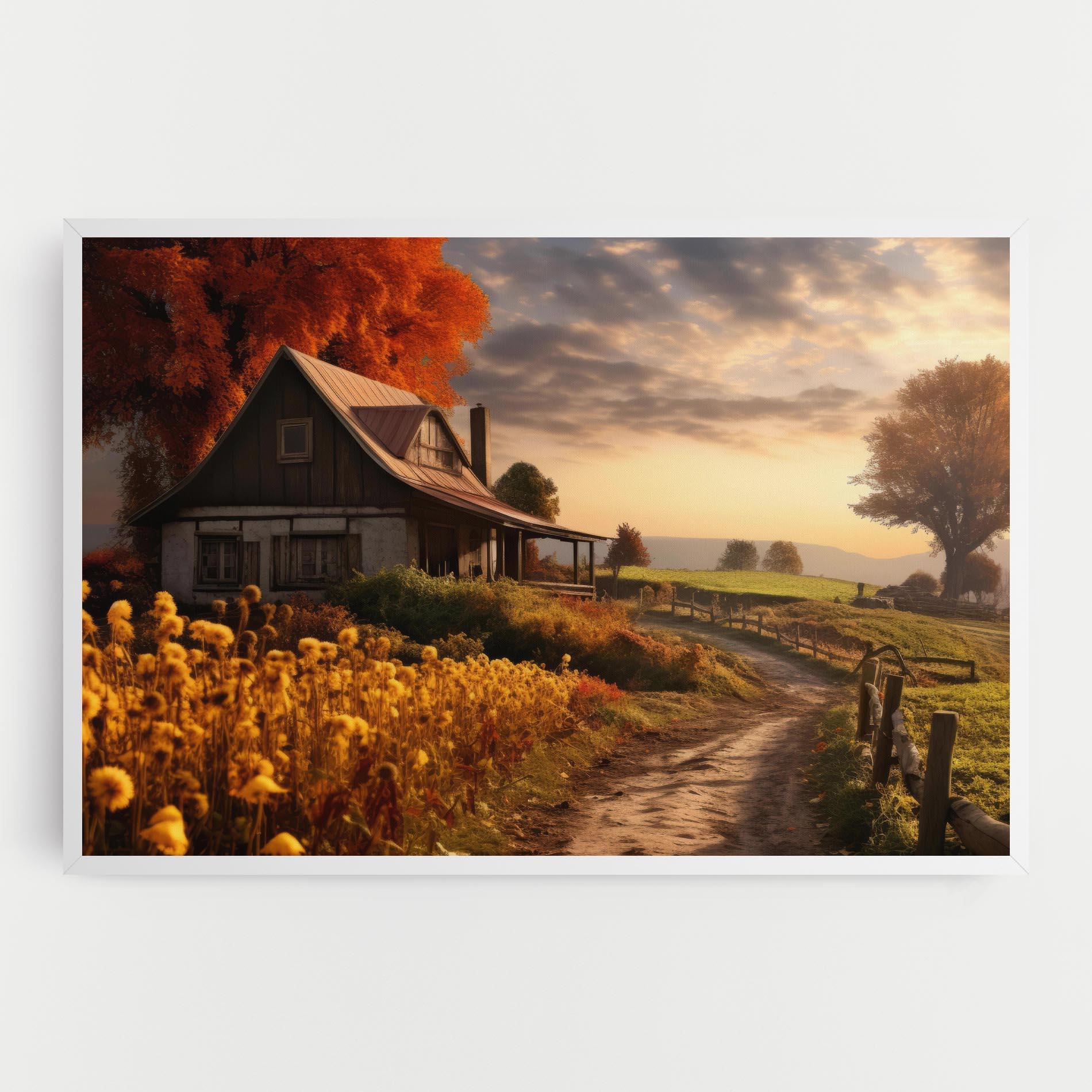 Картина на платно Autumn Farm House mockup 0