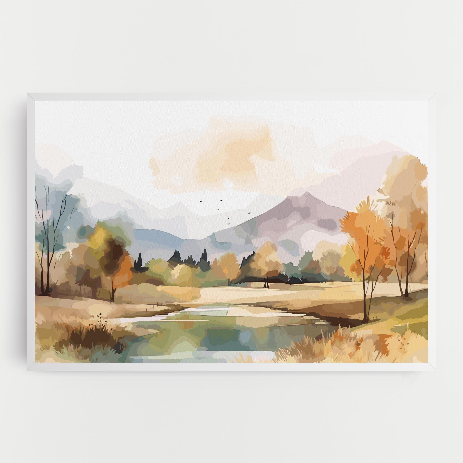 Картина на платно Rural Lake View mockup 0