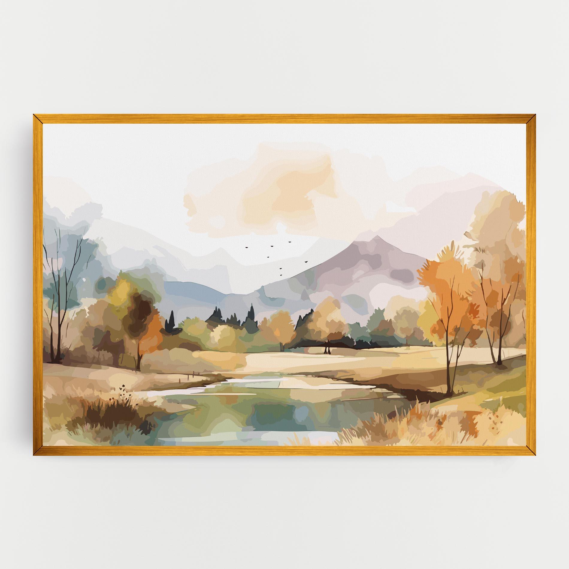 Картина на платно Rural Lake View mockup 0