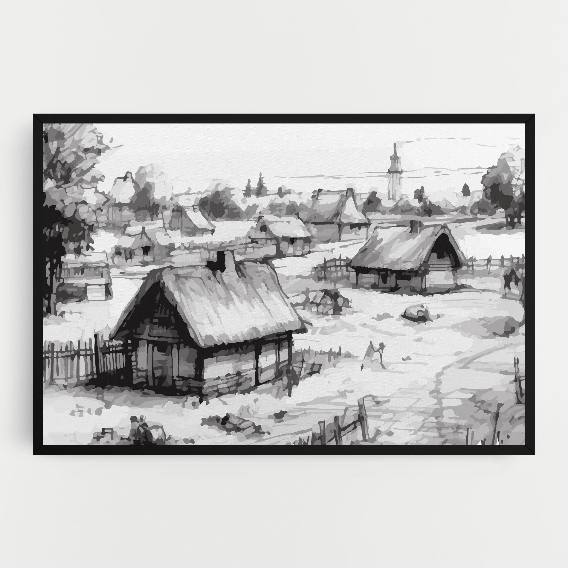 Картина на платно Farm Grey Ink mockup 0