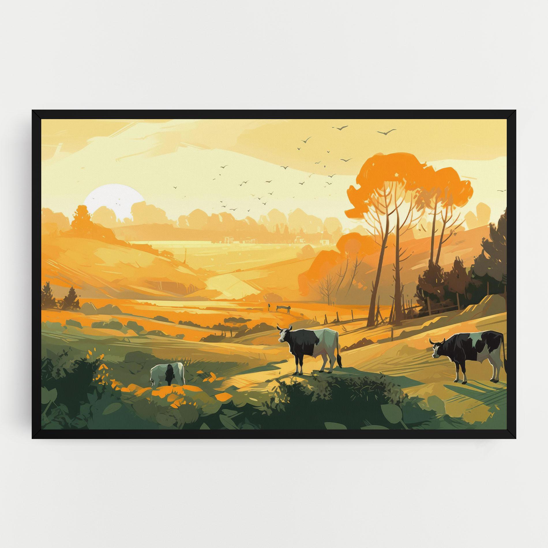 Картина на платно Farm With Sunlight mockup 0