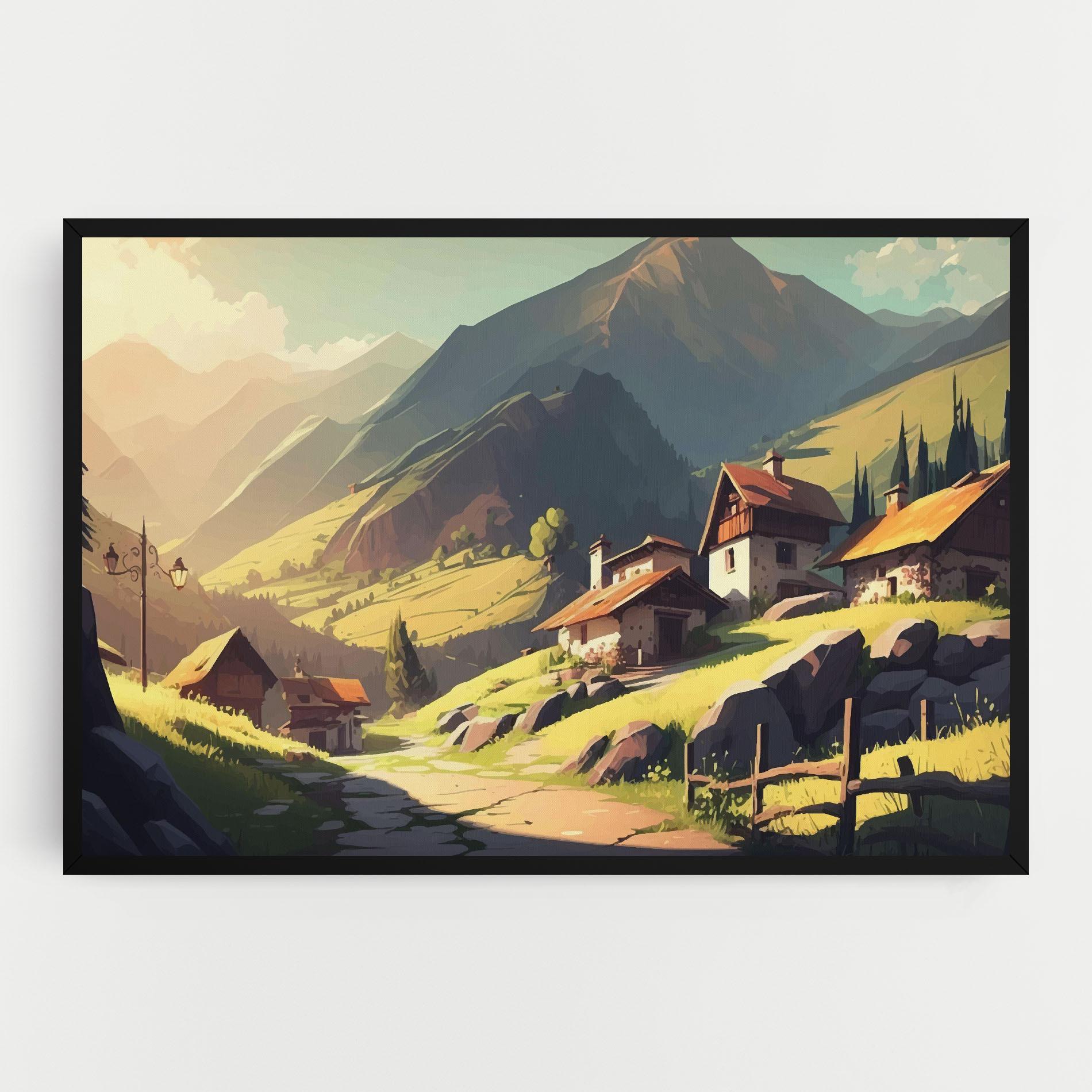Картина на платно Grassy Mountain View mockup 0