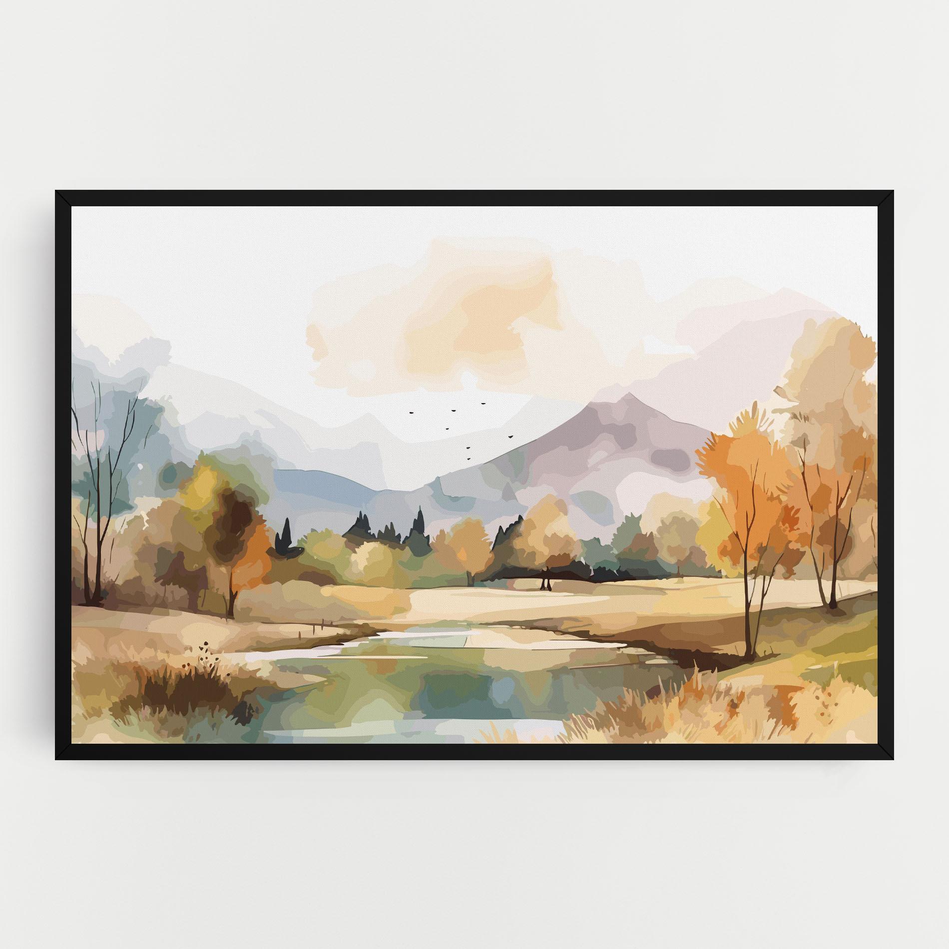 Картина на платно Rural Lake View mockup 0