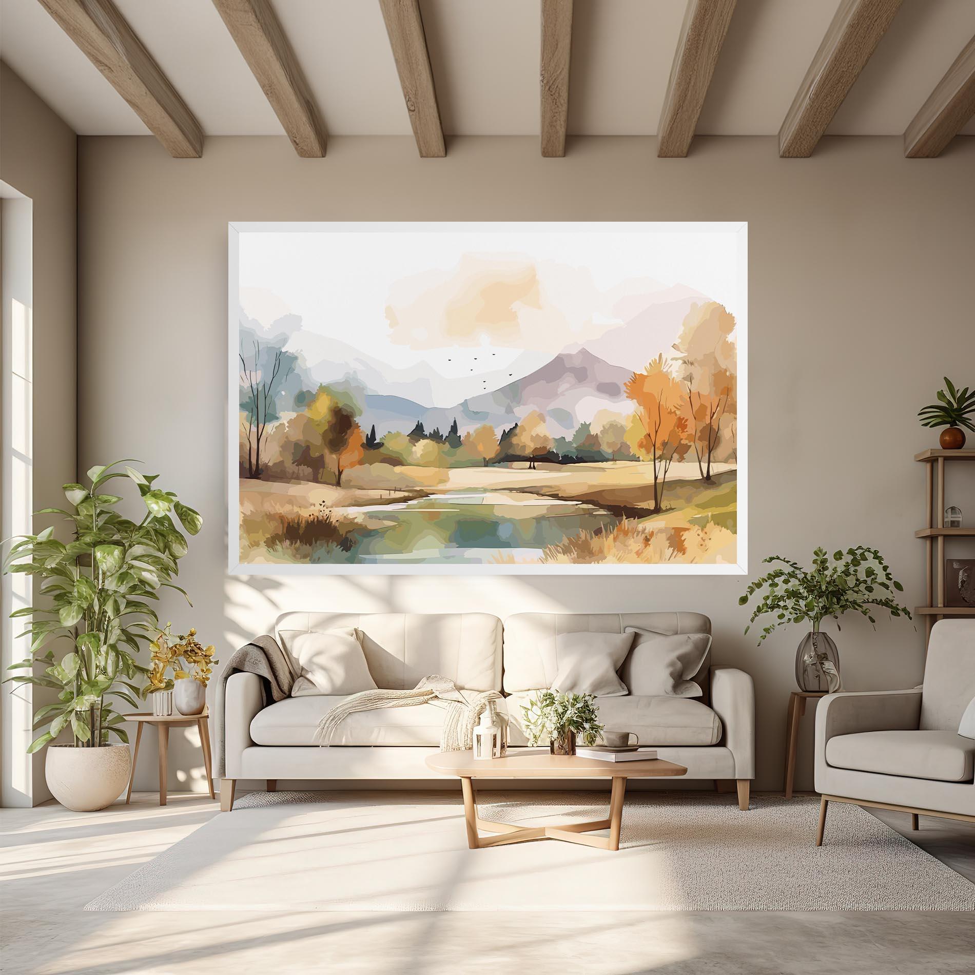 Картина на платно Rural Lake View mockup 6