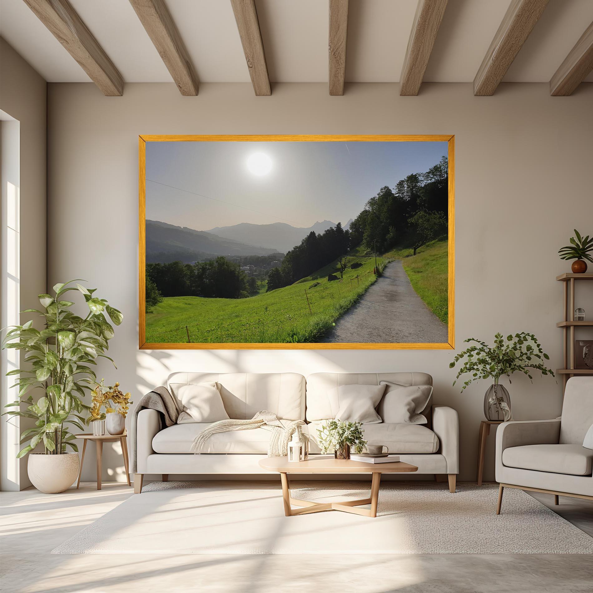 Картина на платно Foggy Rural Road mockup 6