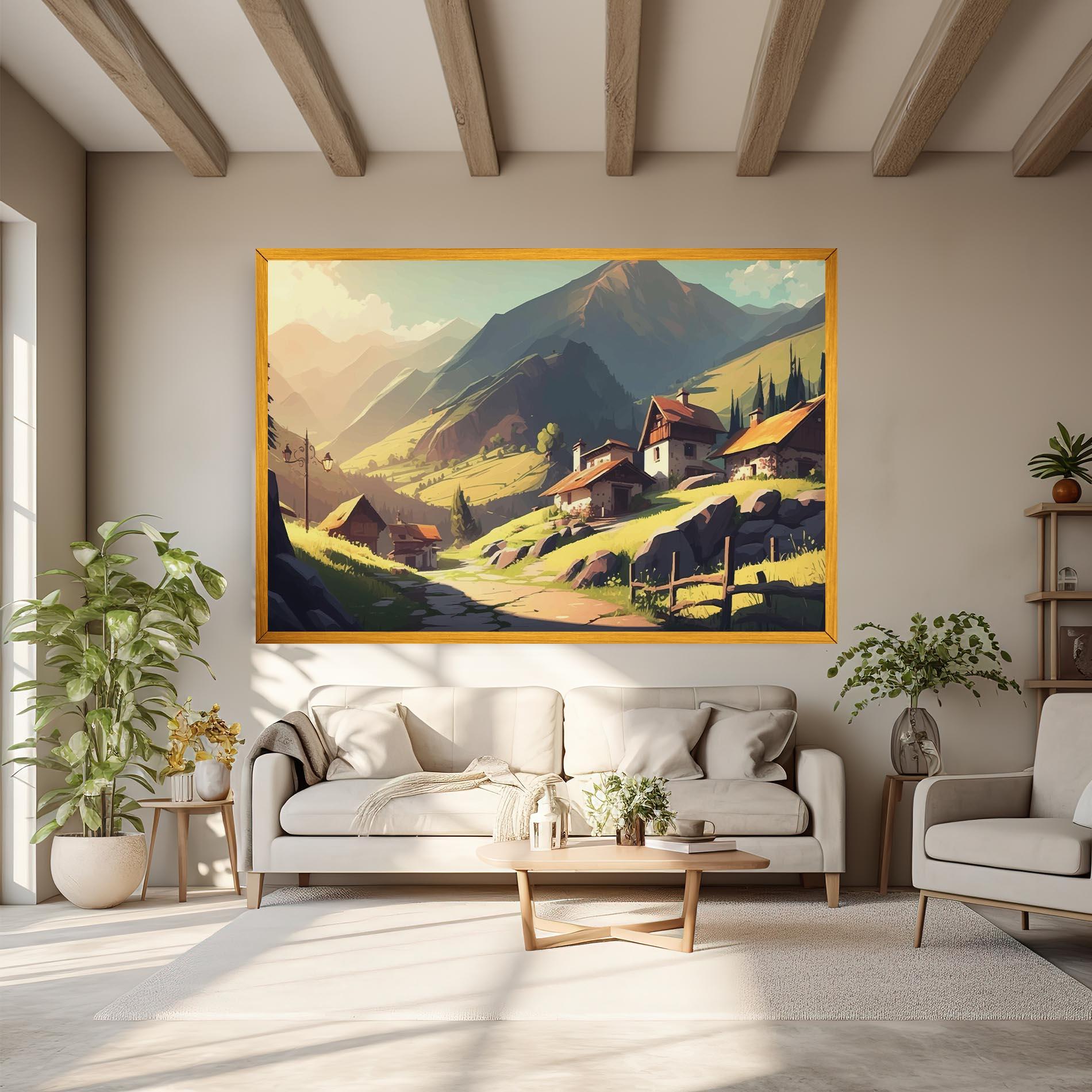 Картина на платно Grassy Mountain View mockup 6