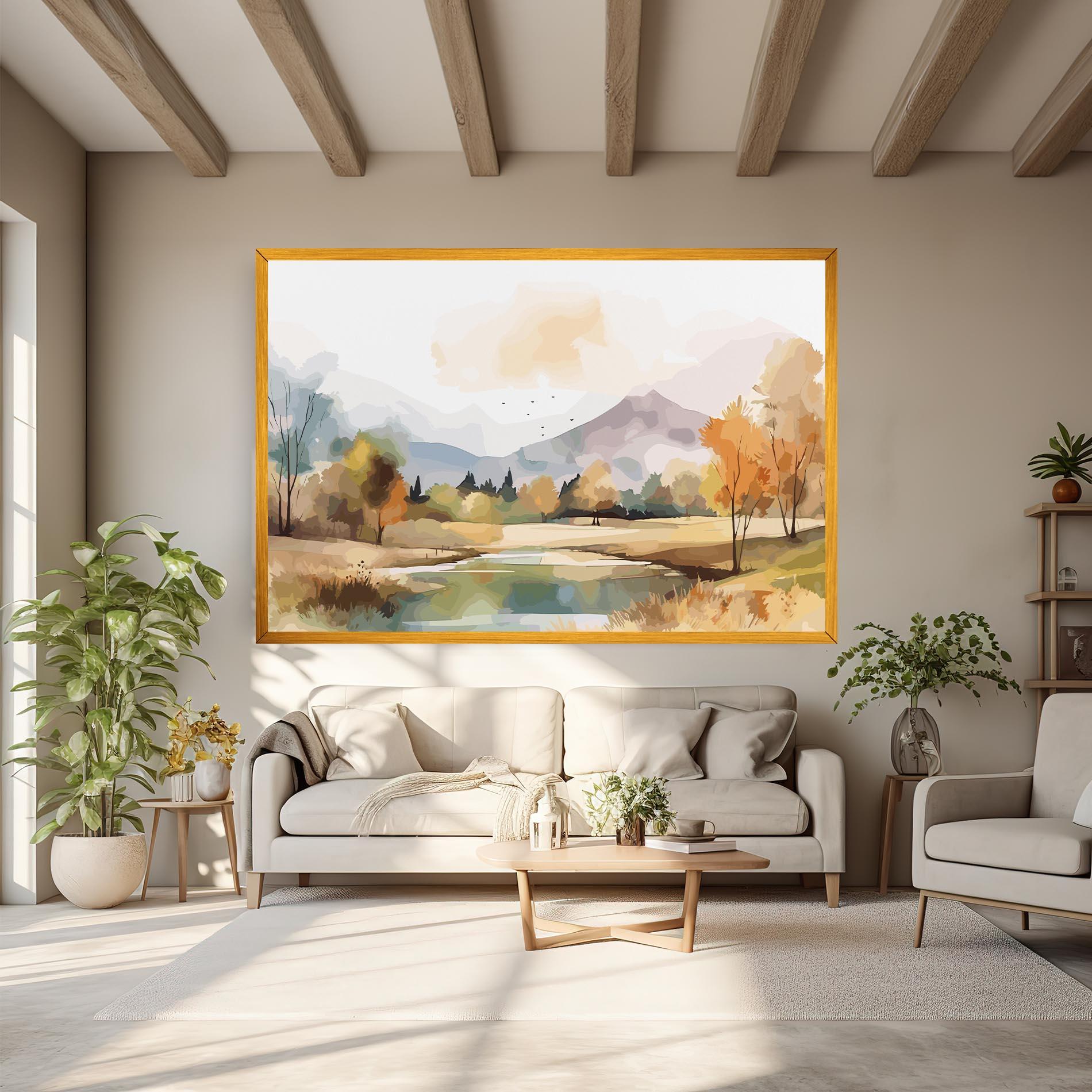 Картина на платно Rural Lake View mockup 6