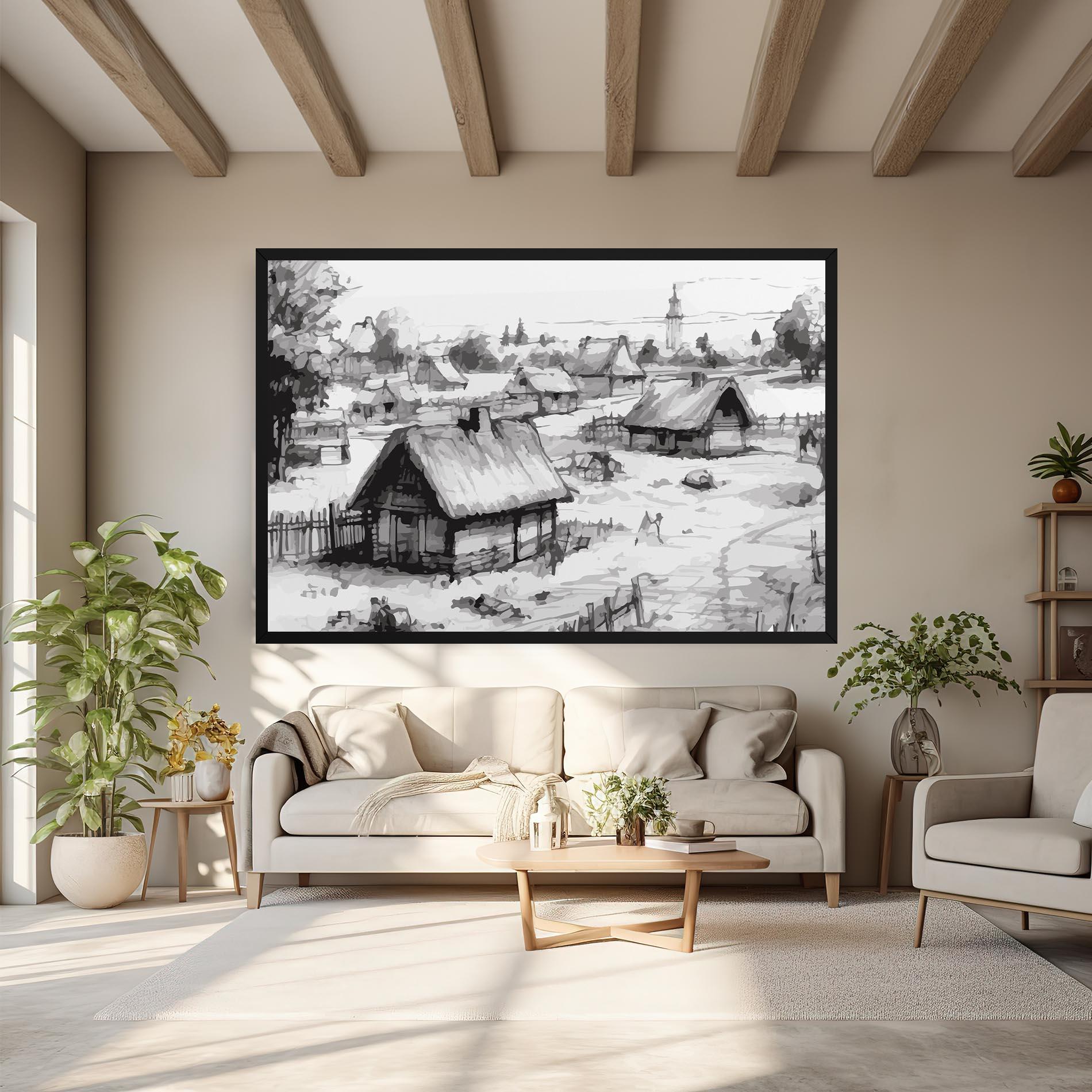 Картина на платно Farm Grey Ink mockup 6