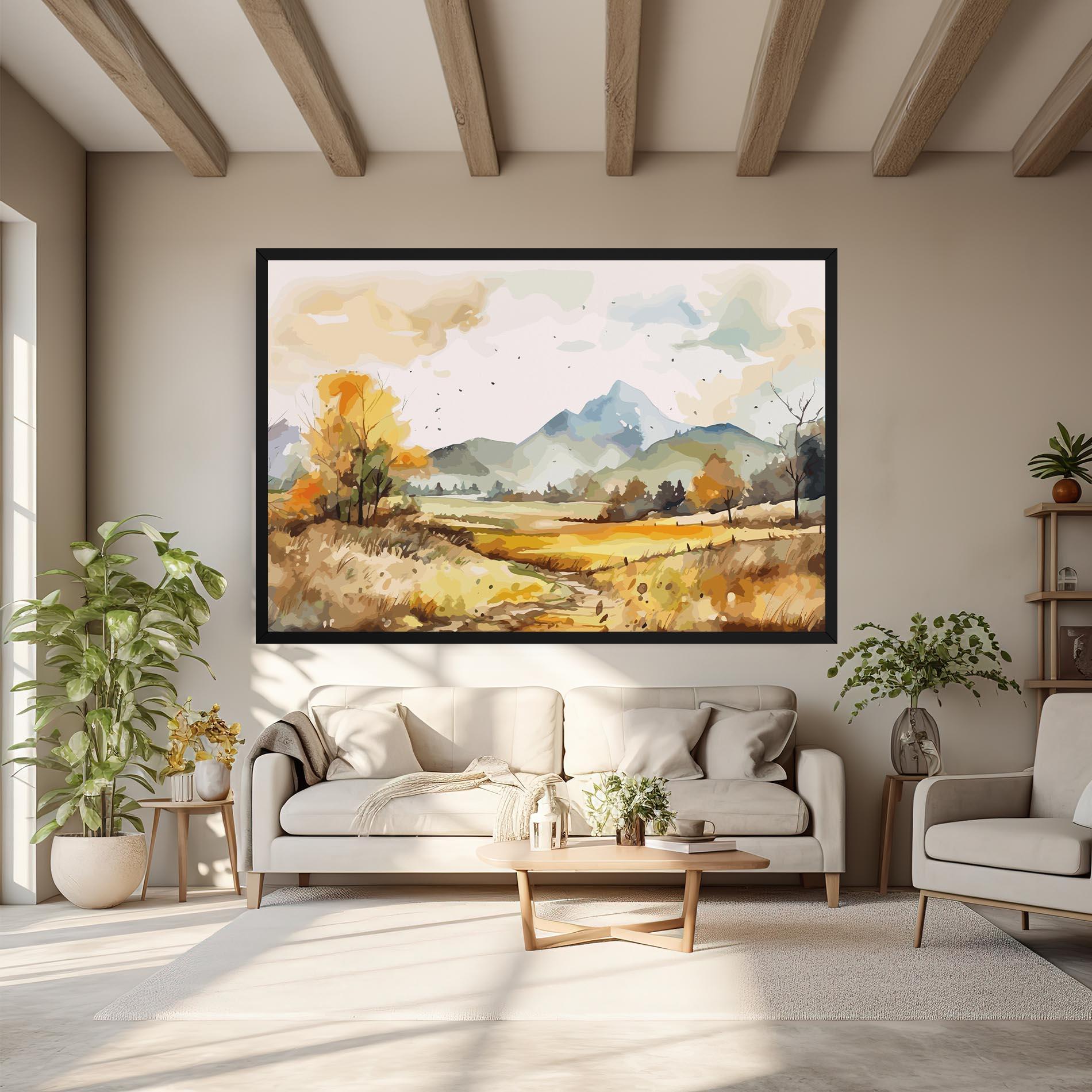 Картина на платно Mountain Rural View mockup 6