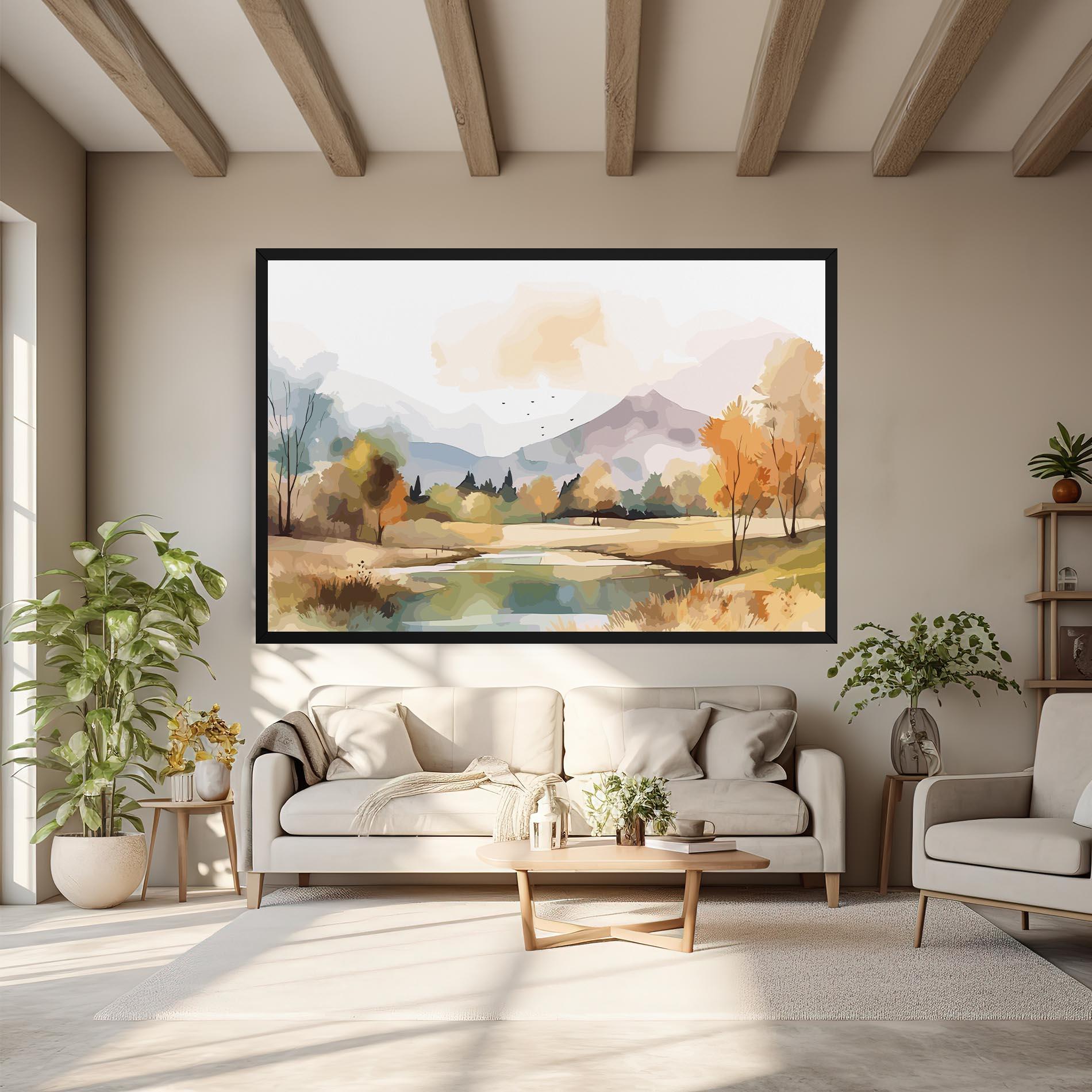 Картина на платно Rural Lake View mockup 6