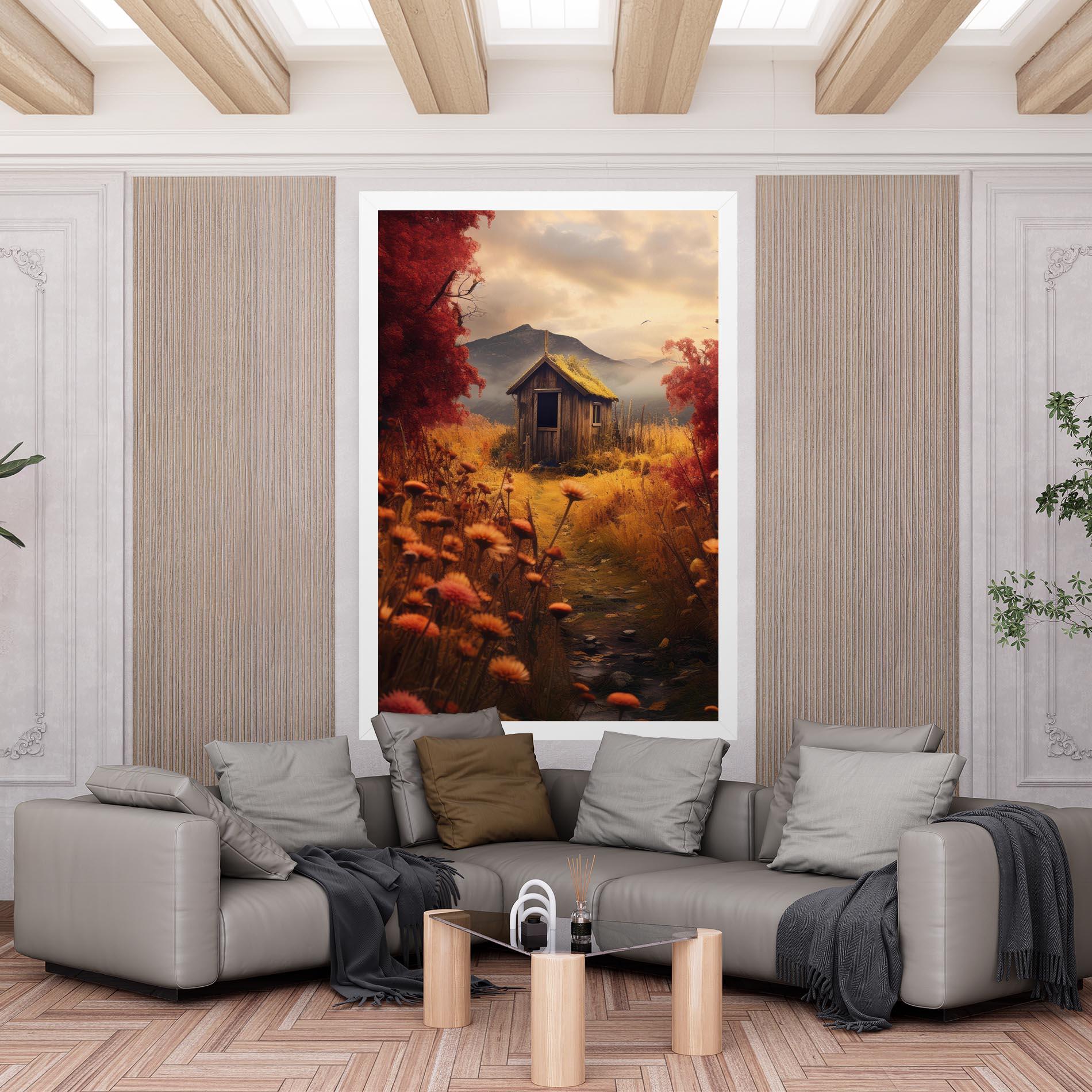 Картина на платно Small Cabin Field mockup 6