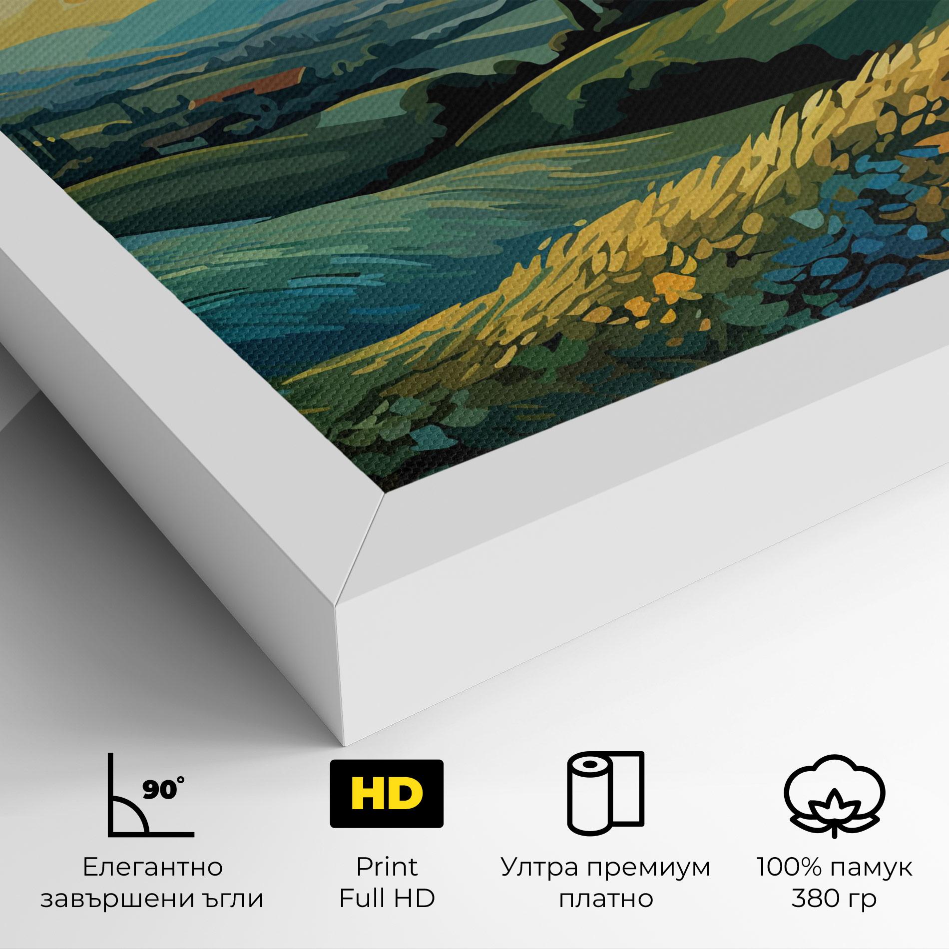 Картина на платно Fantasy Blue View mockup 4