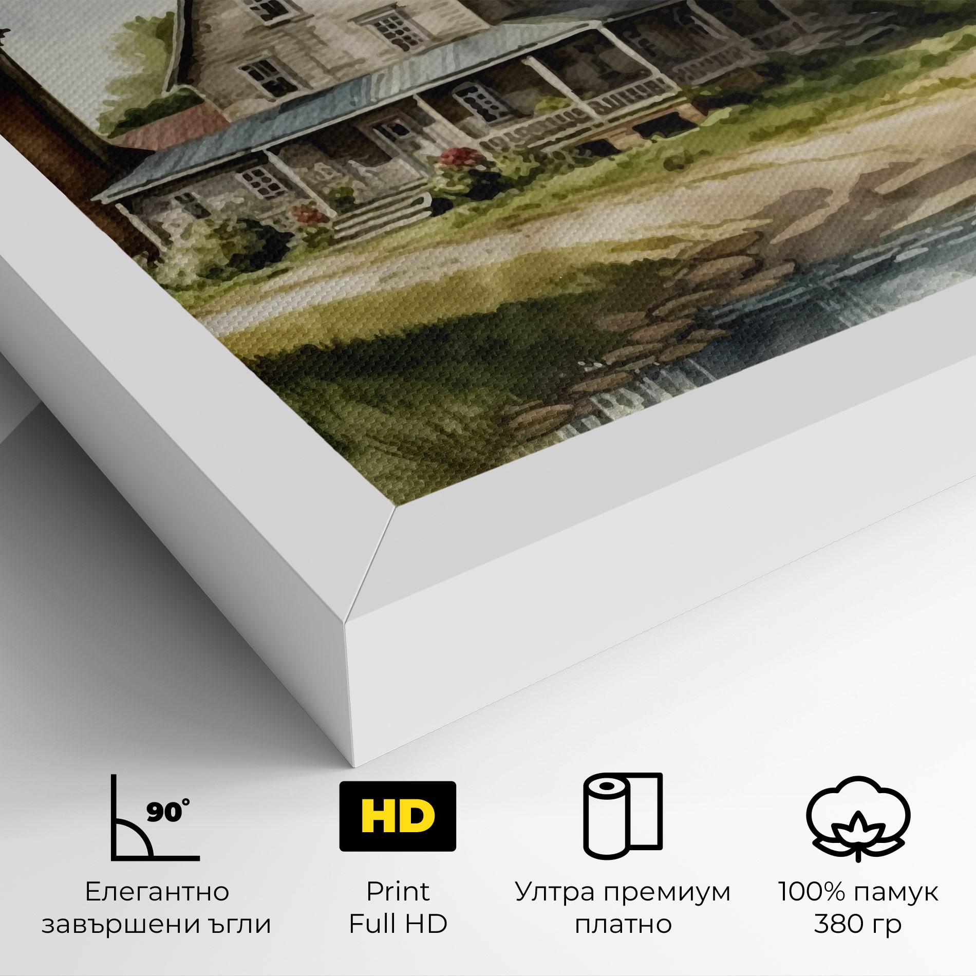Картина на платно Farm Blue Car mockup 4
