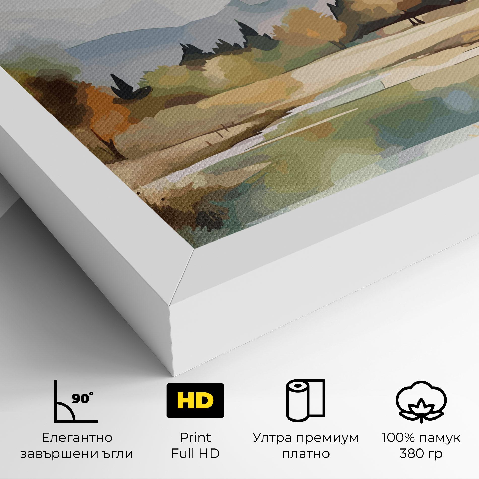 Картина на платно Rural Lake View mockup 4