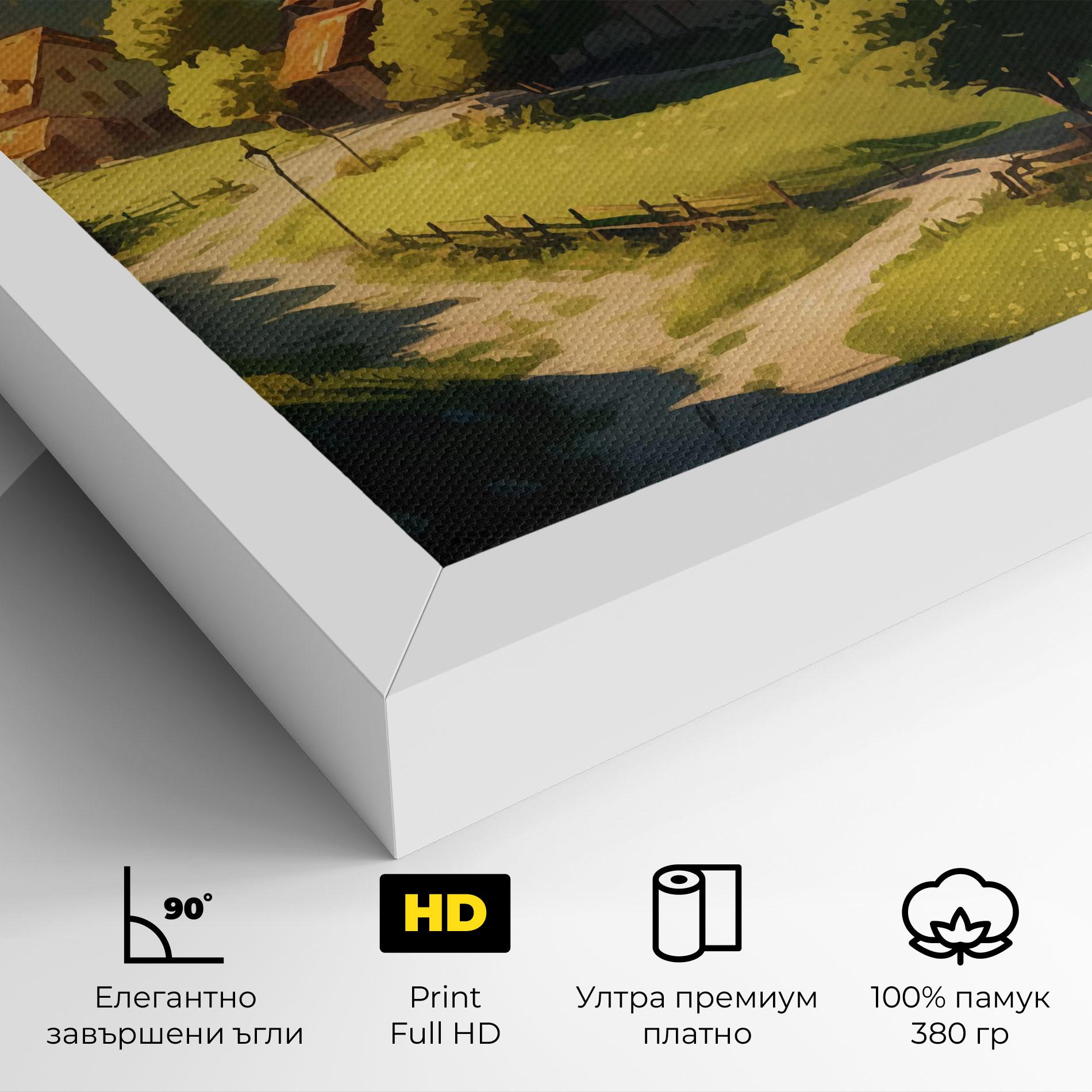 Картина на платно Village Dreamy View mockup 4