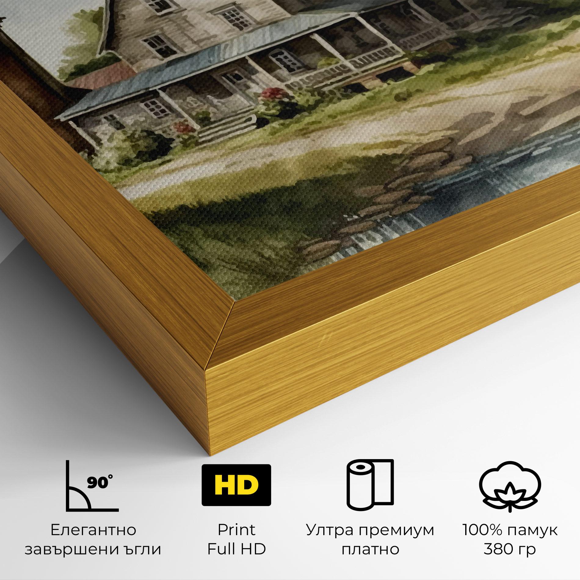 Картина на платно Farm Blue Car mockup 4