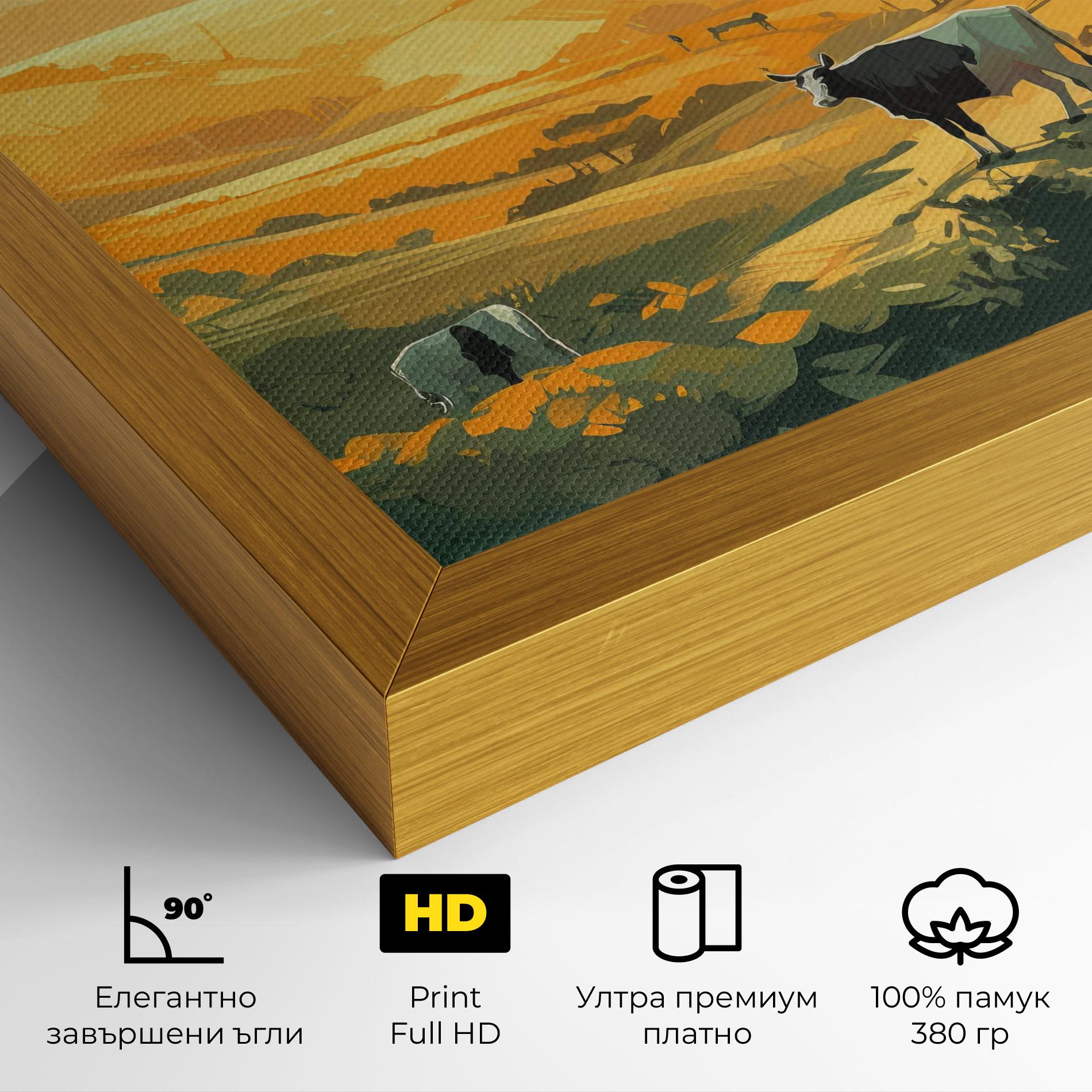 Картина на платно Farm With Sunlight mockup 4