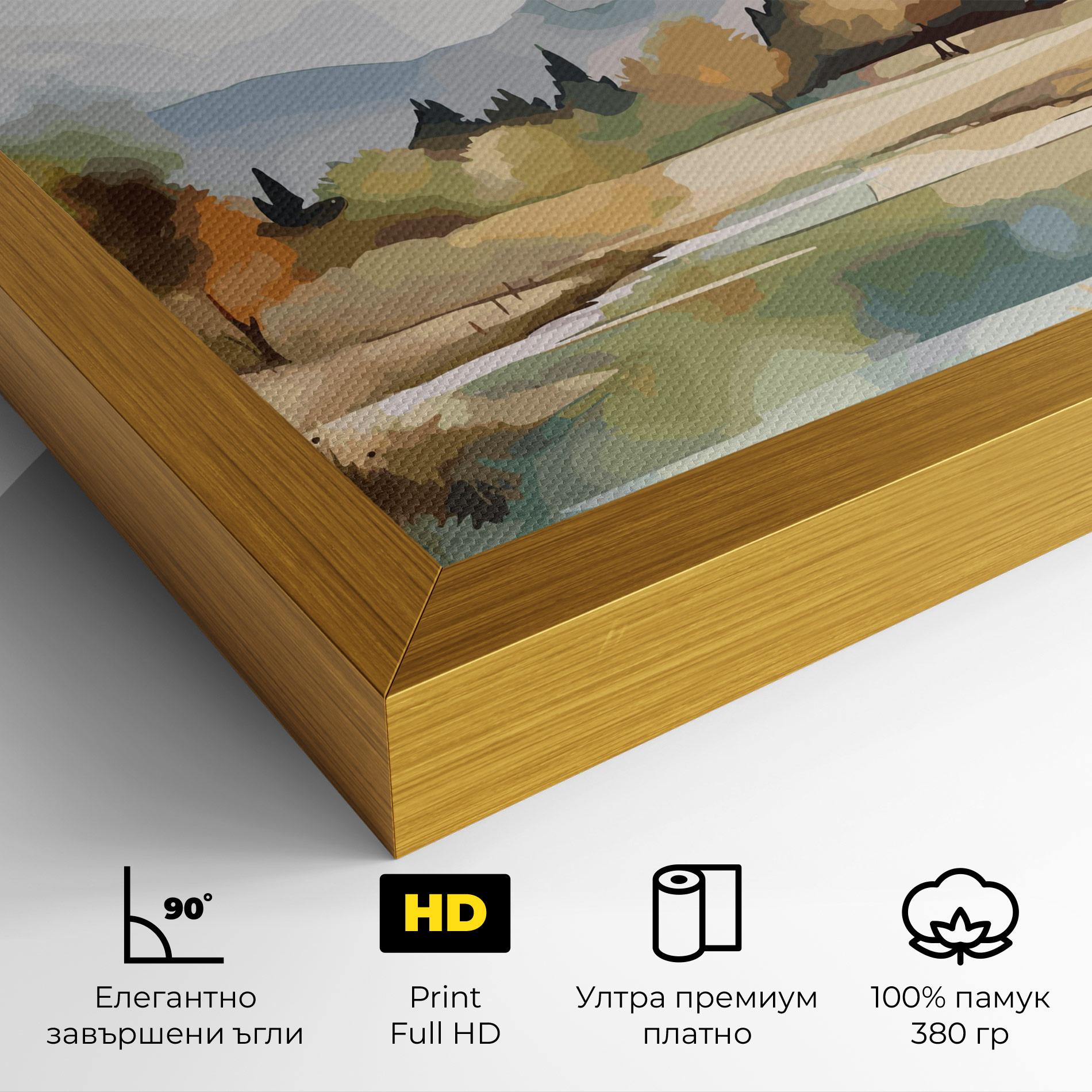 Картина на платно Rural Lake View mockup 4