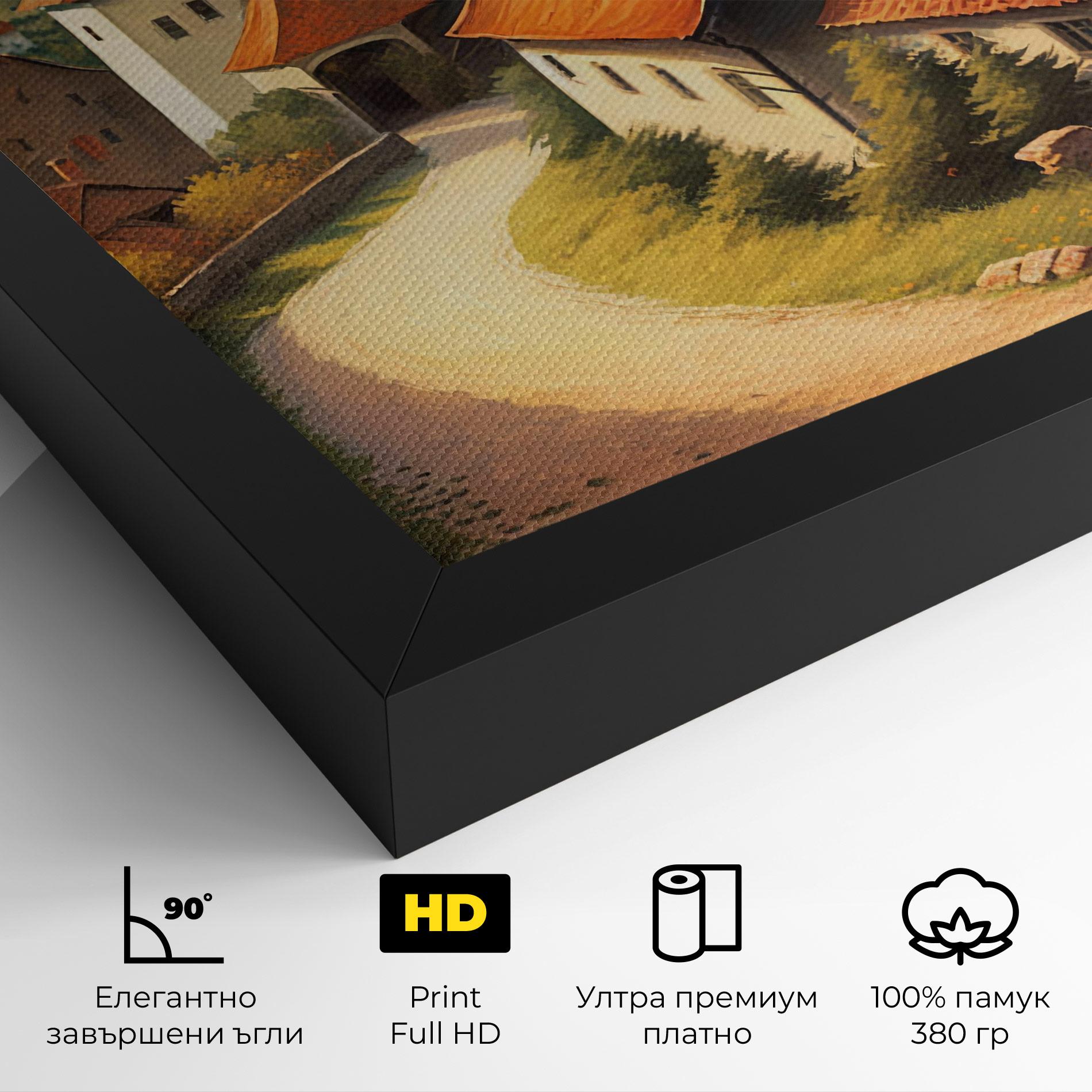 Картина на платно Countryside Village mockup 4