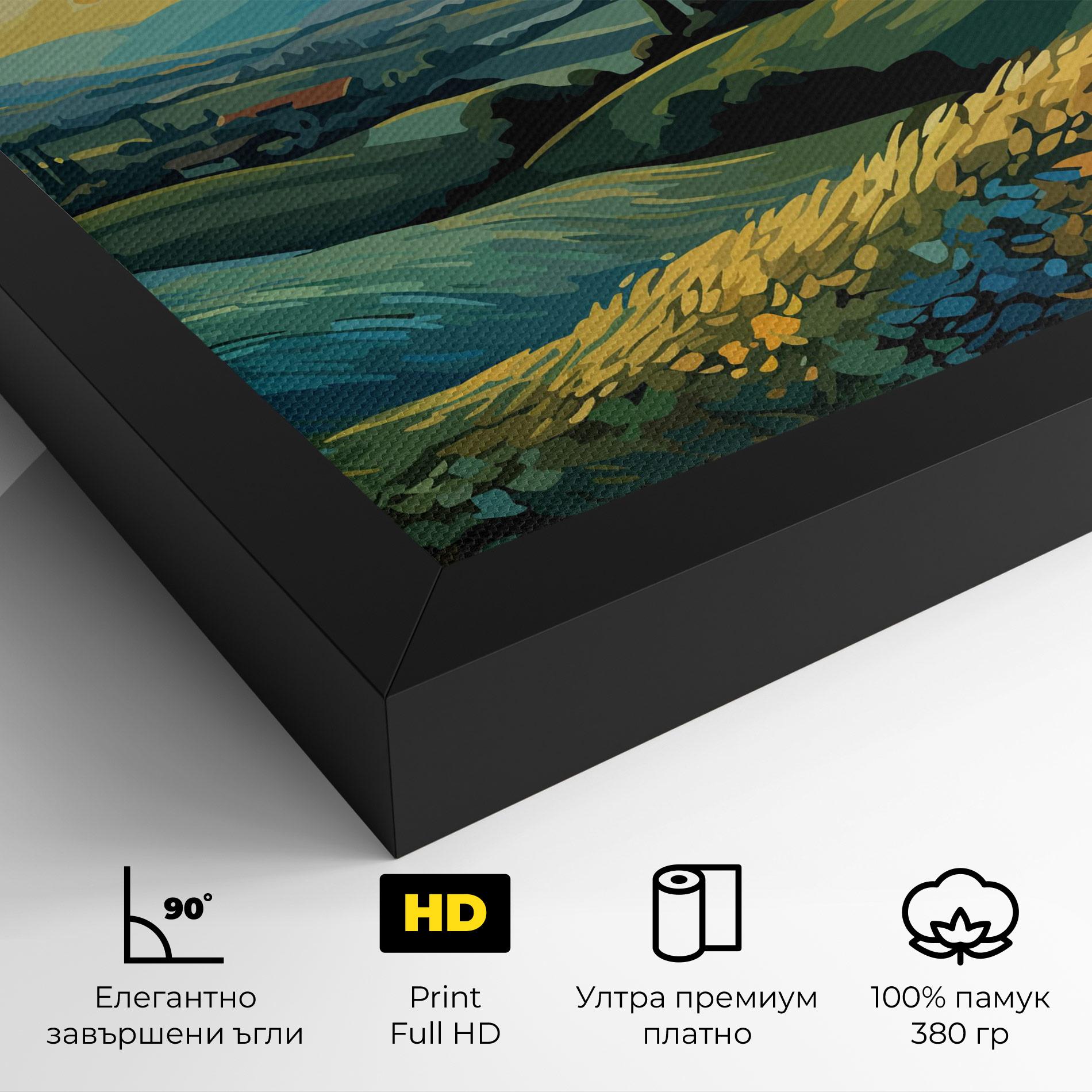 Картина на платно Fantasy Blue View mockup 4