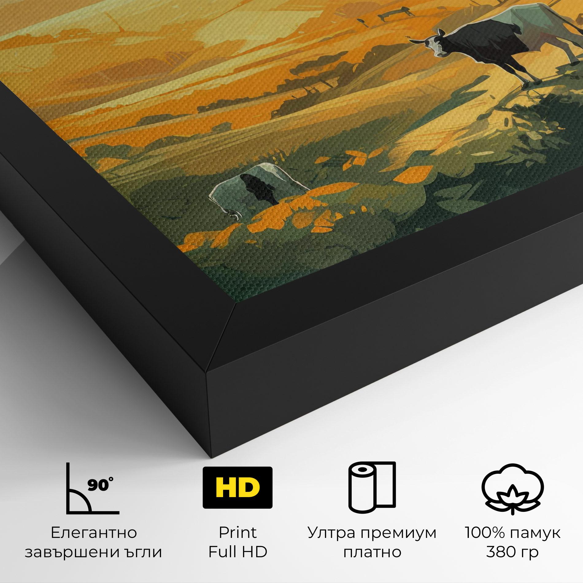 Картина на платно Farm With Sunlight mockup 4
