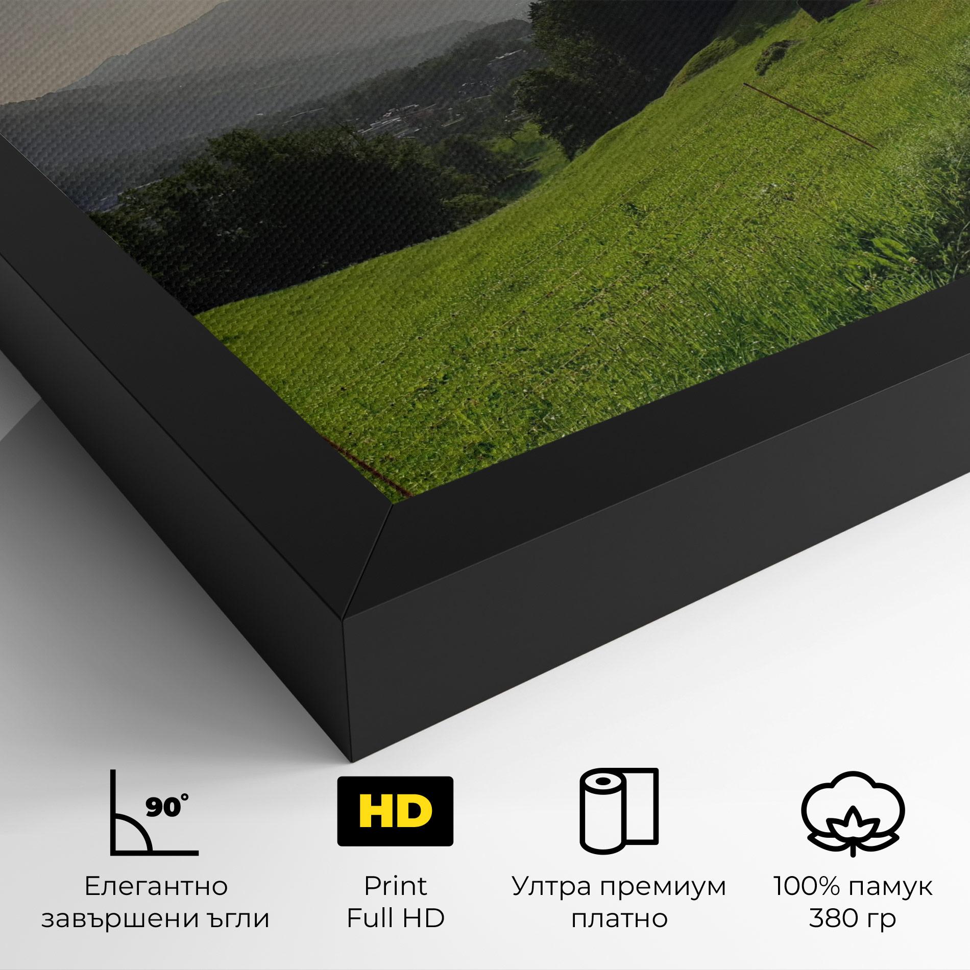 Картина на платно Foggy Rural Road mockup 4