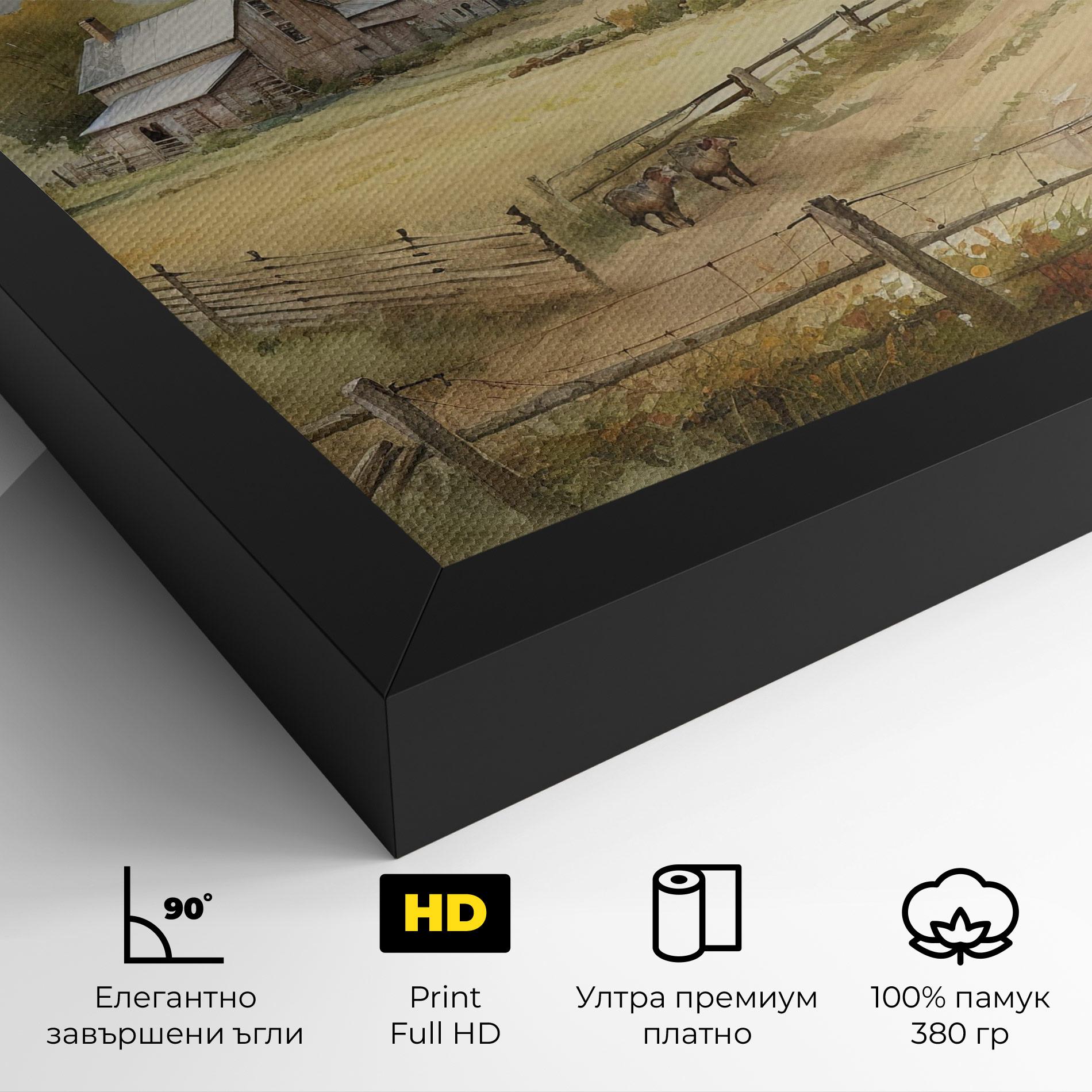 Картина на платно Rural Field mockup 4