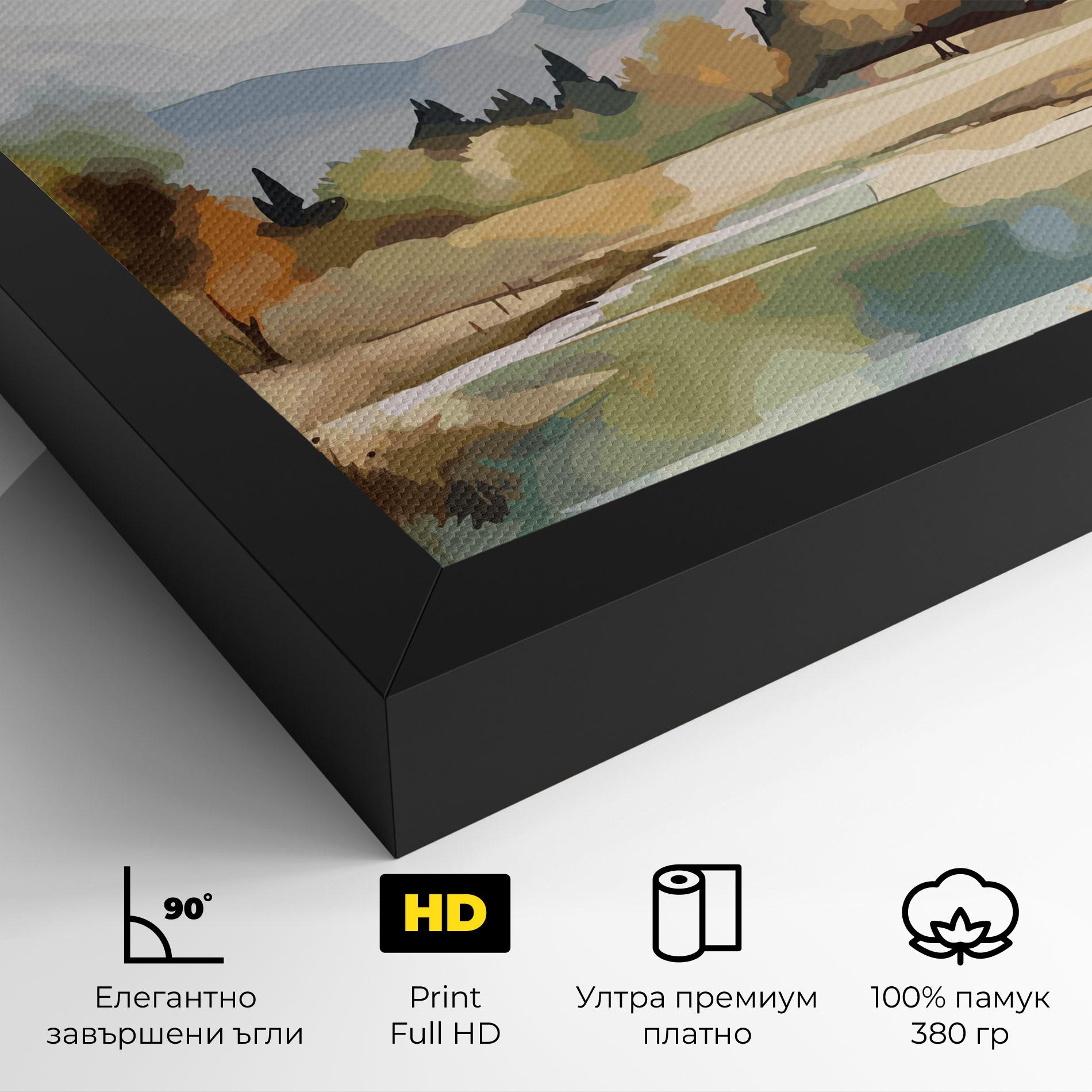 Картина на платно Rural Lake View mockup 4