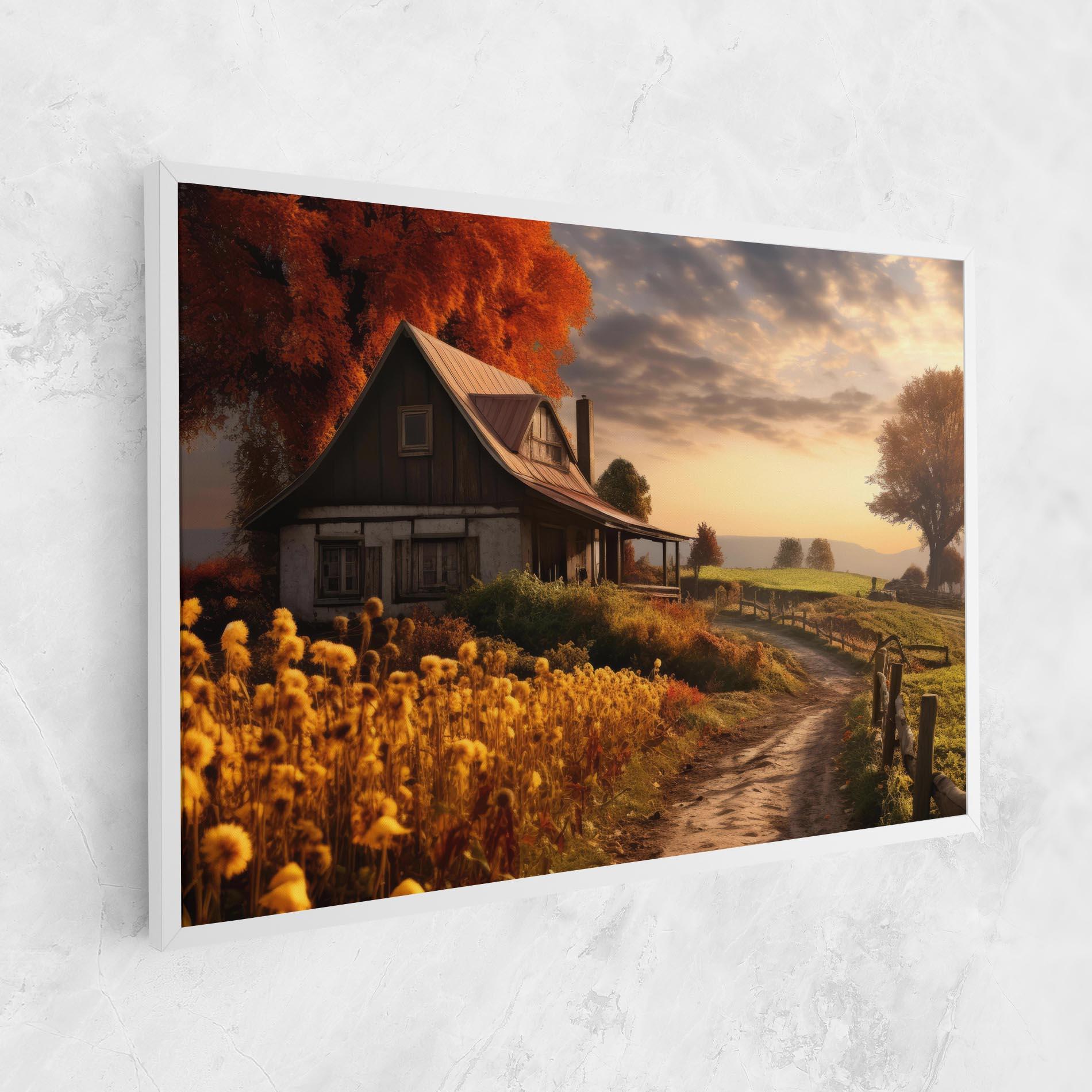 Картина на платно Autumn Farm House mockup 1