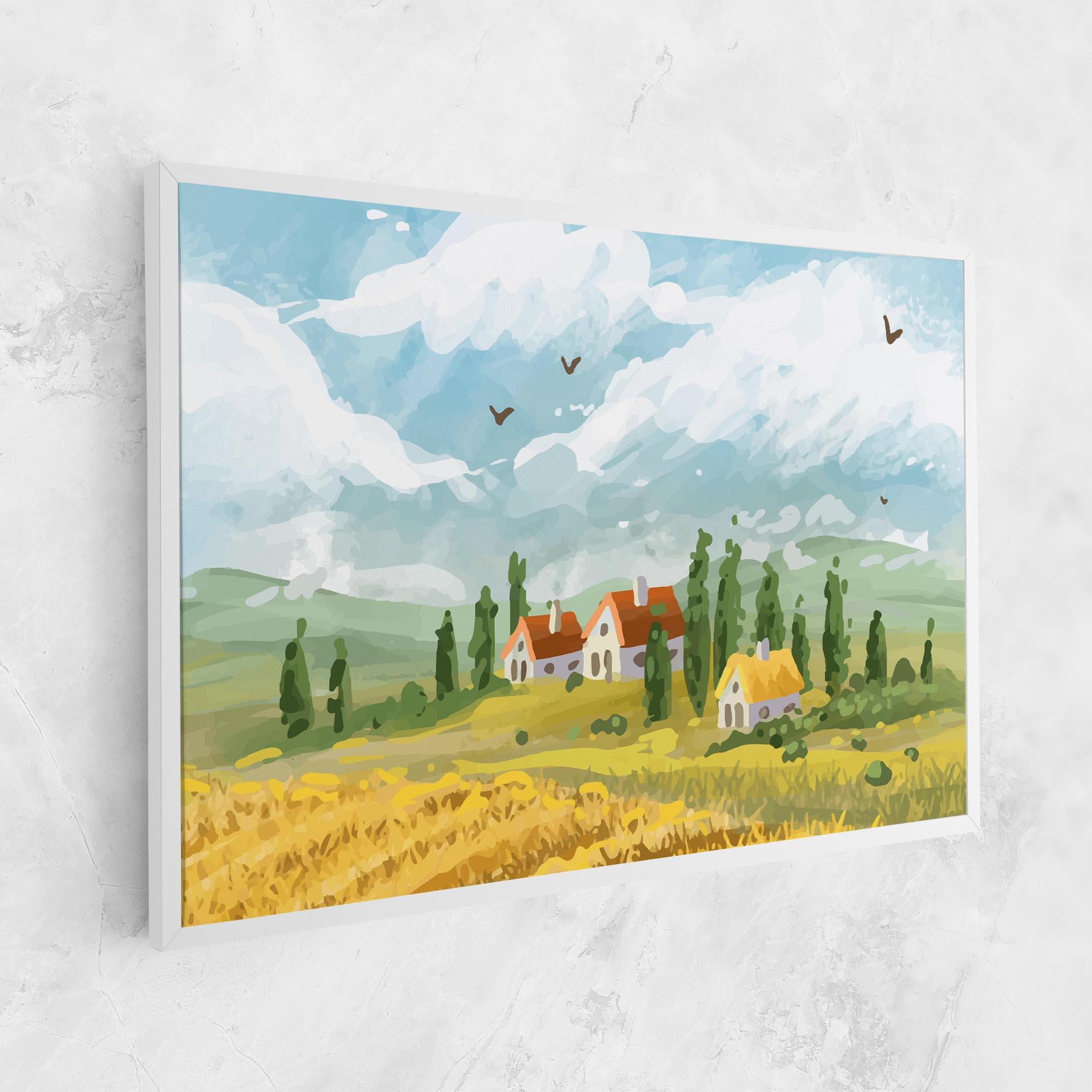 Картина на платно Orange Yellow House mockup 1