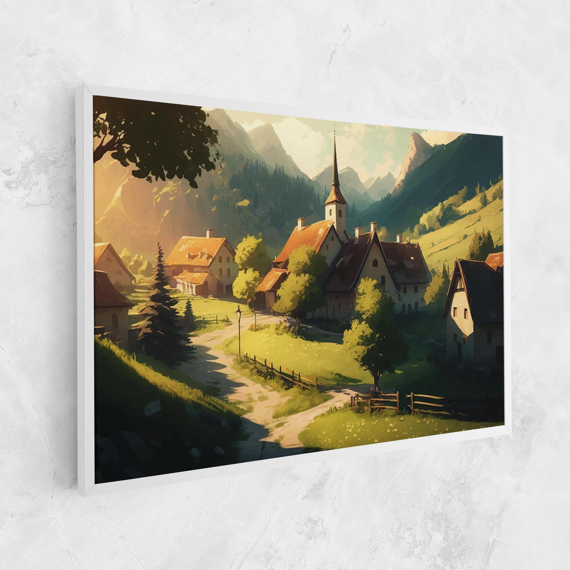 Картина на платно Village Dreamy View mockup 1