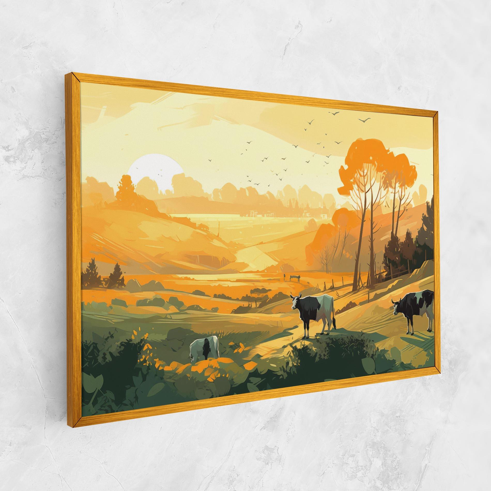 Картина на платно Farm With Sunlight mockup 1