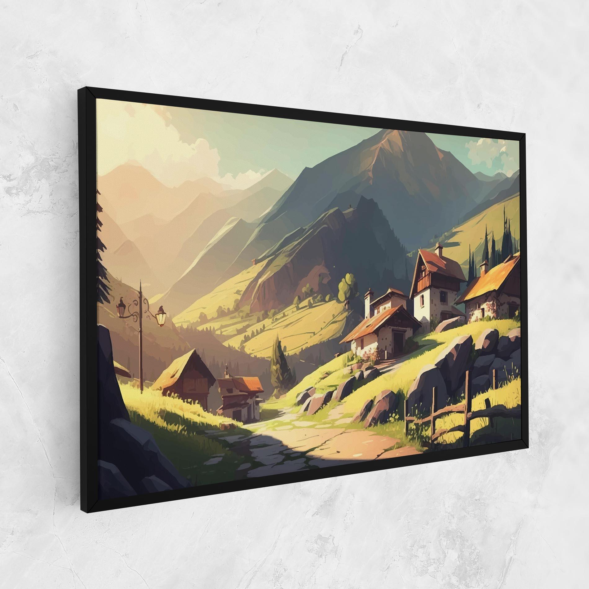 Картина на платно Grassy Mountain View mockup 1