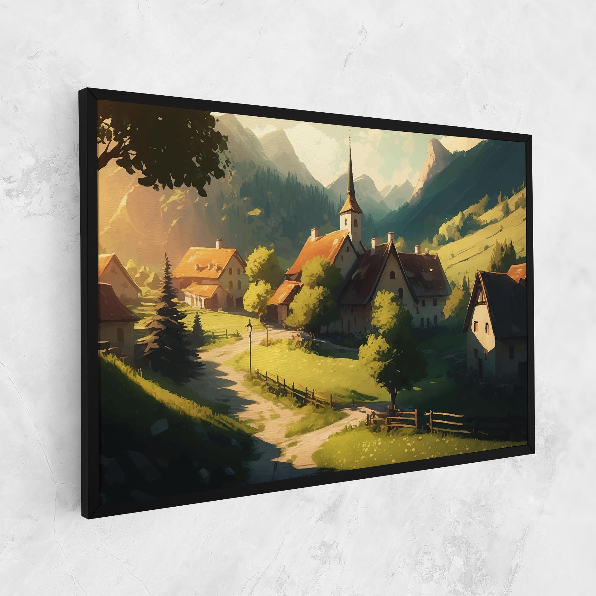 Картина на платно Village Dreamy View mockup 1