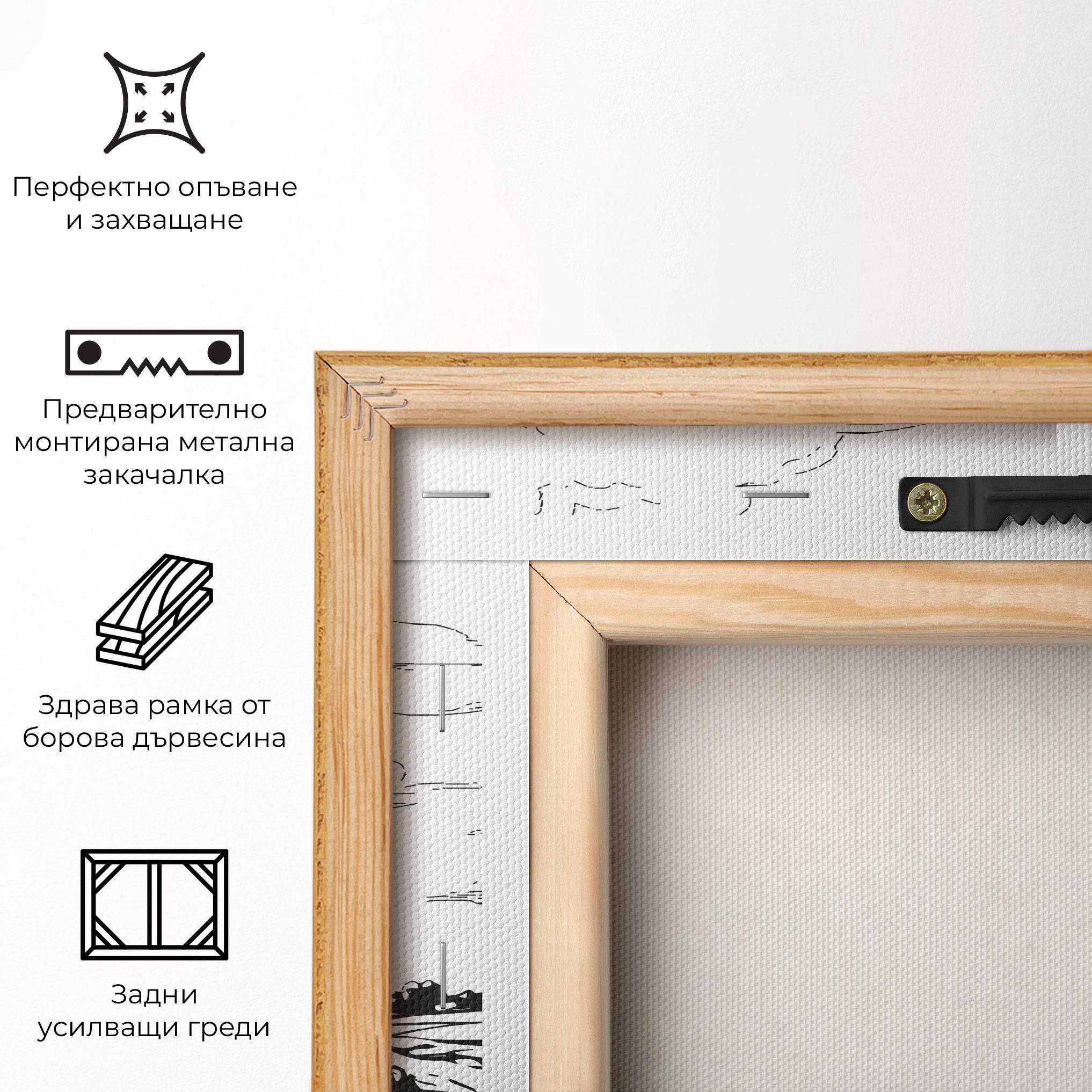 Картина на платно Black Line Wheat mockup 5