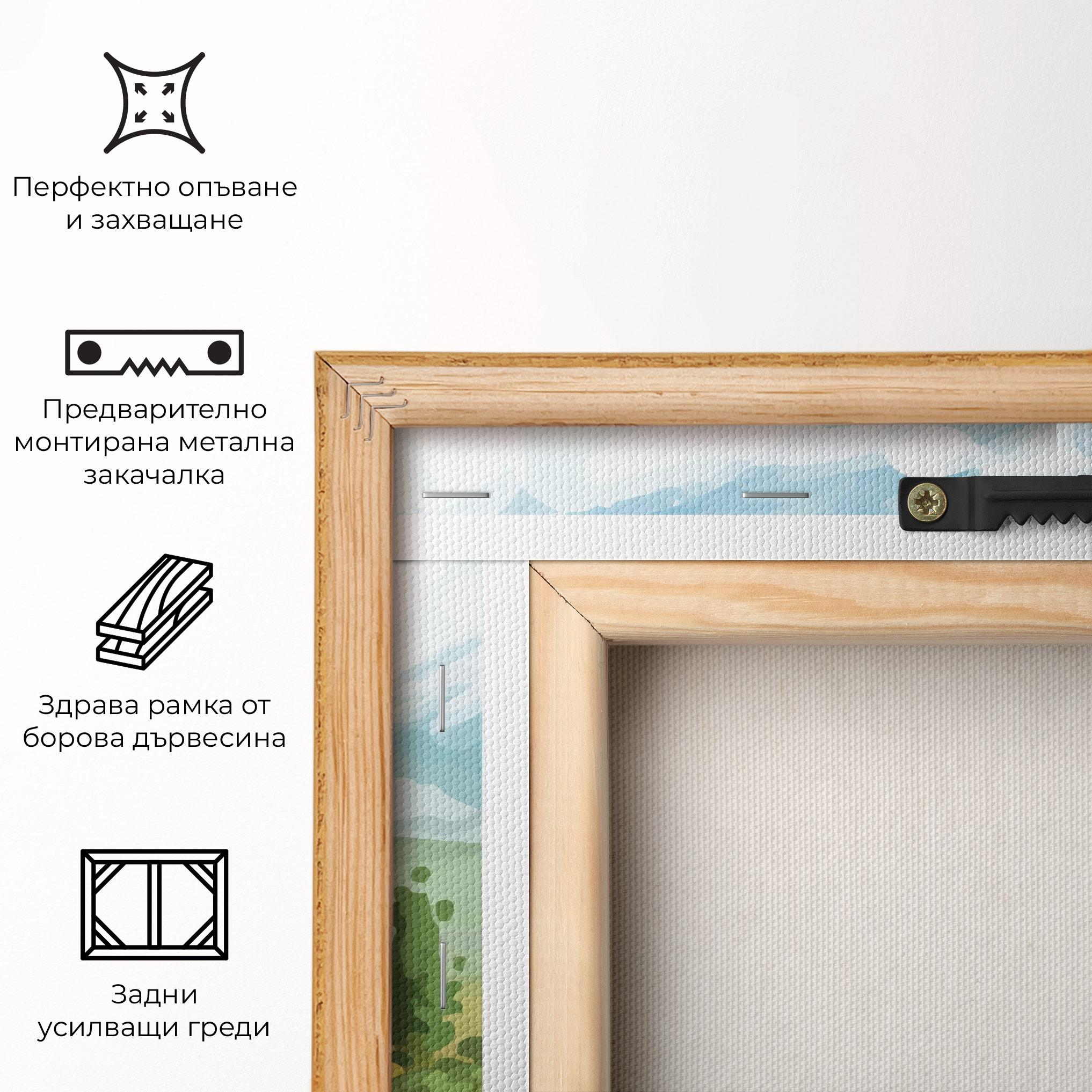 Картина на платно Orange Yellow House mockup 5