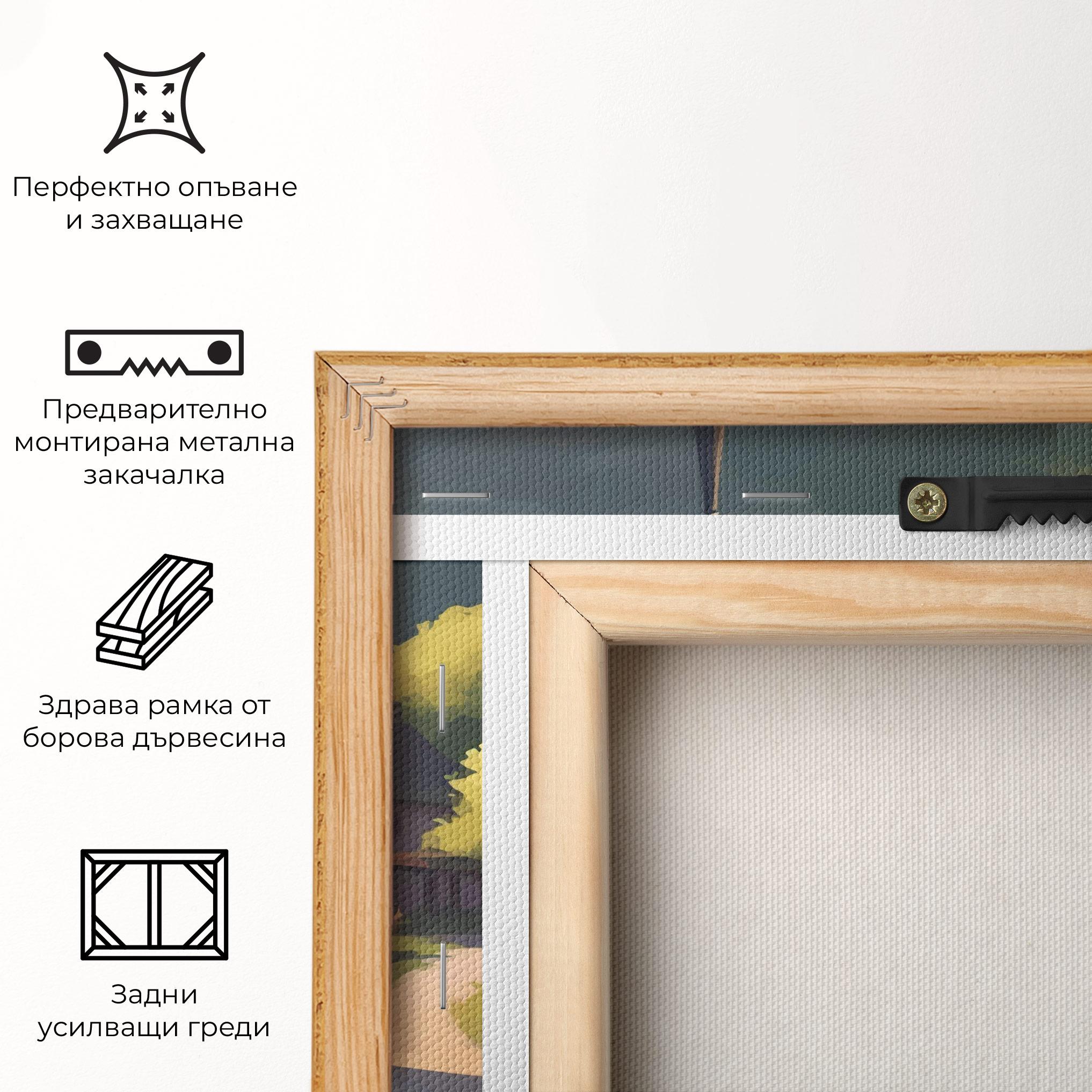 Картина на платно Village Church Art mockup 5