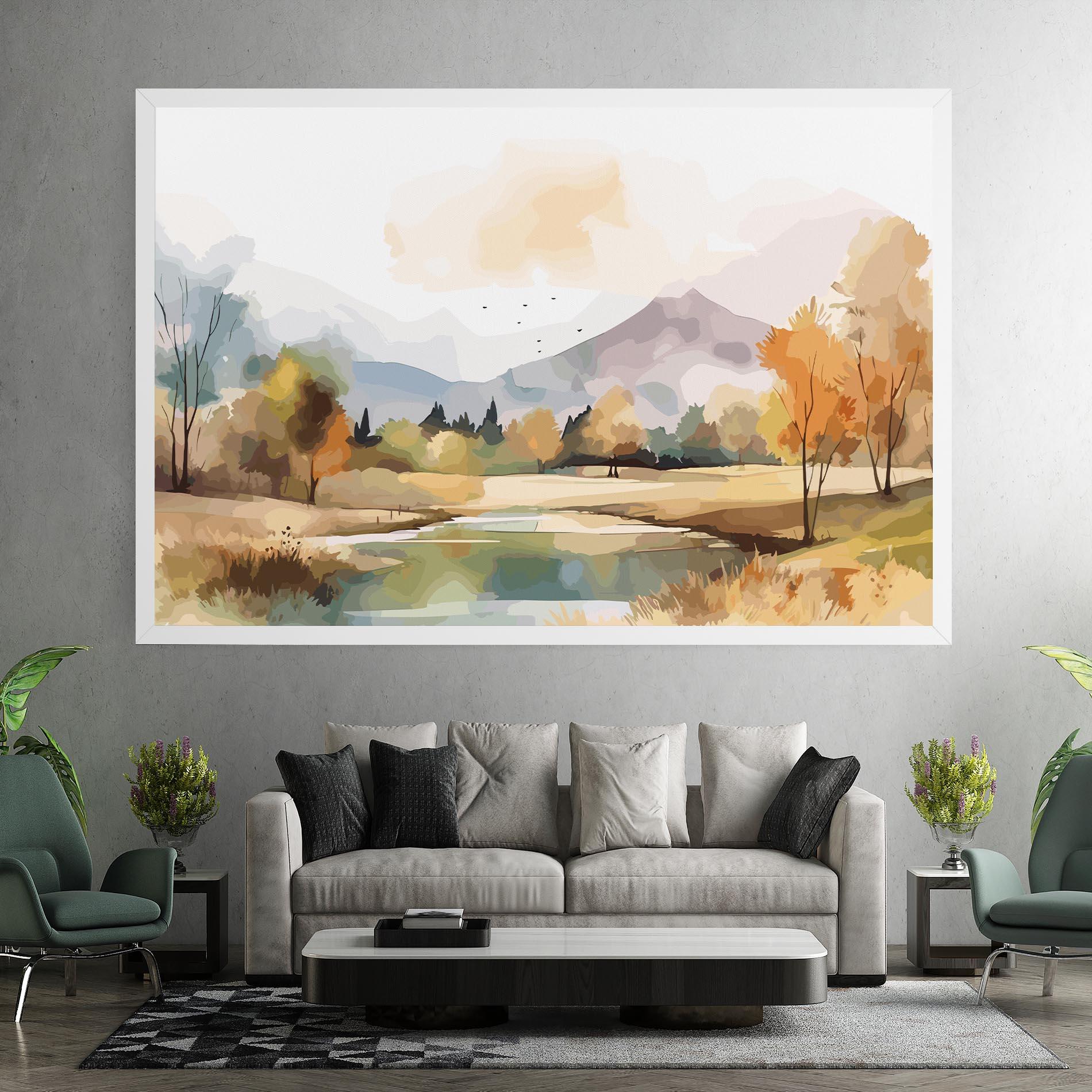 Картина на платно Rural Lake View mockup 7