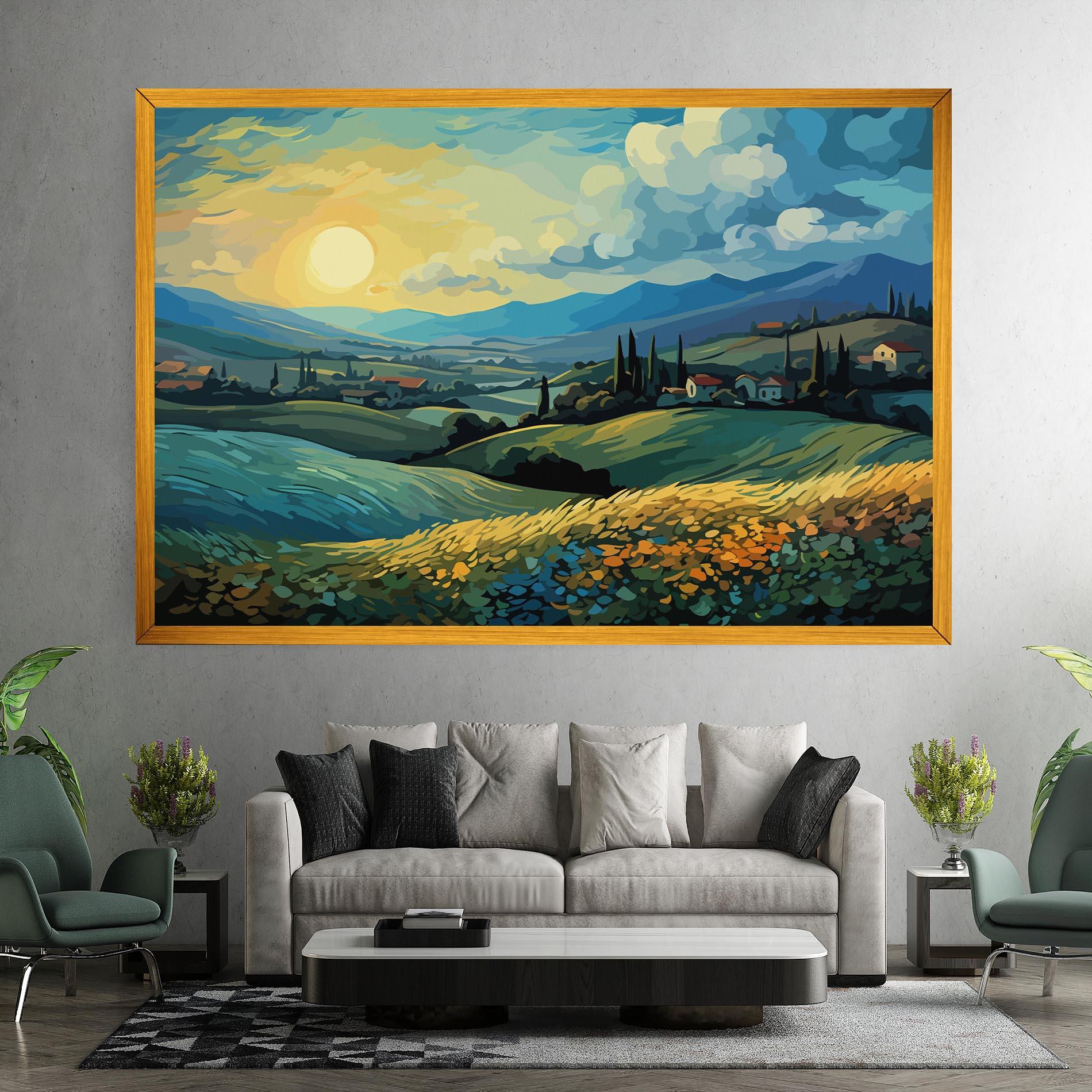 Картина на платно Fantasy Blue View mockup 7