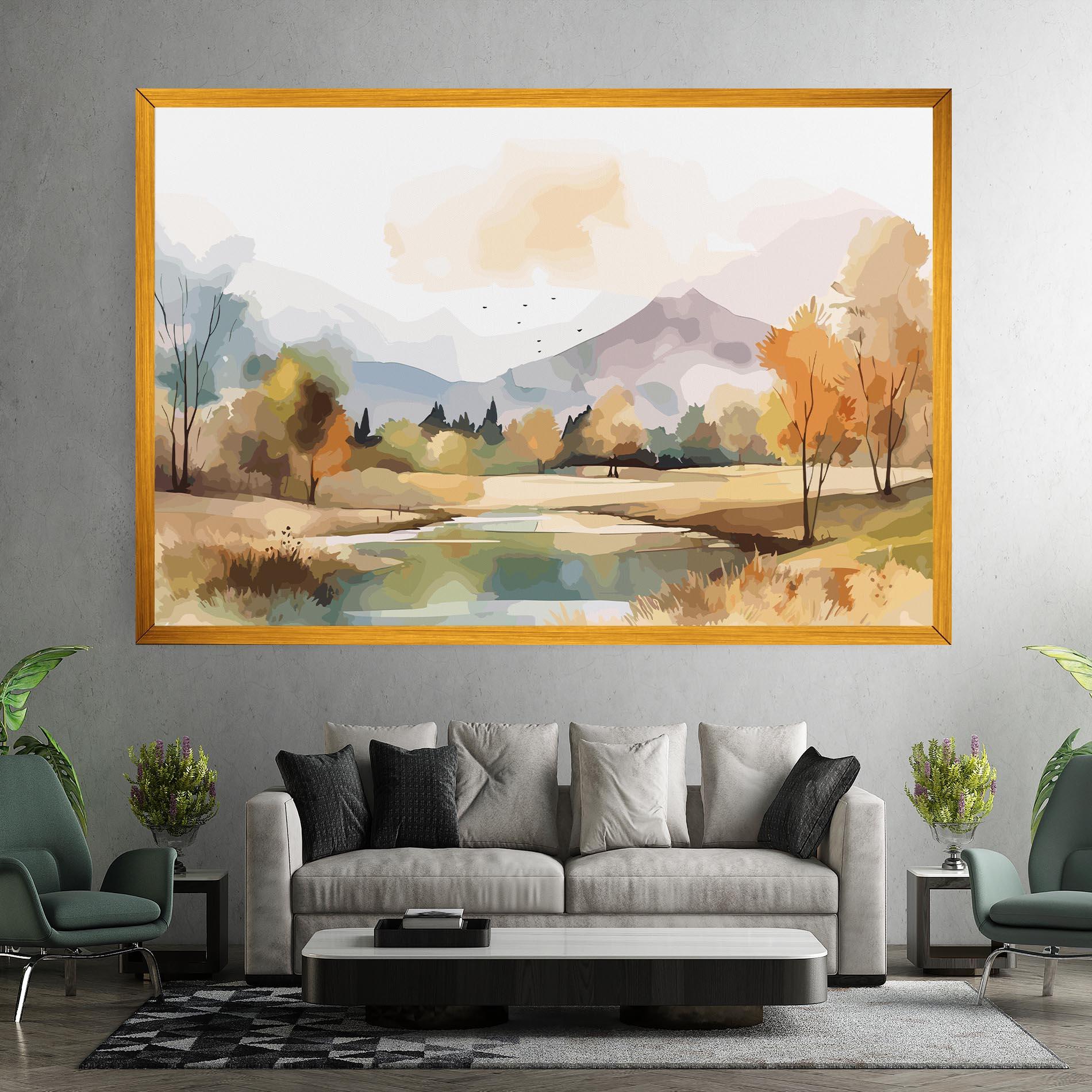 Картина на платно Rural Lake View mockup 7