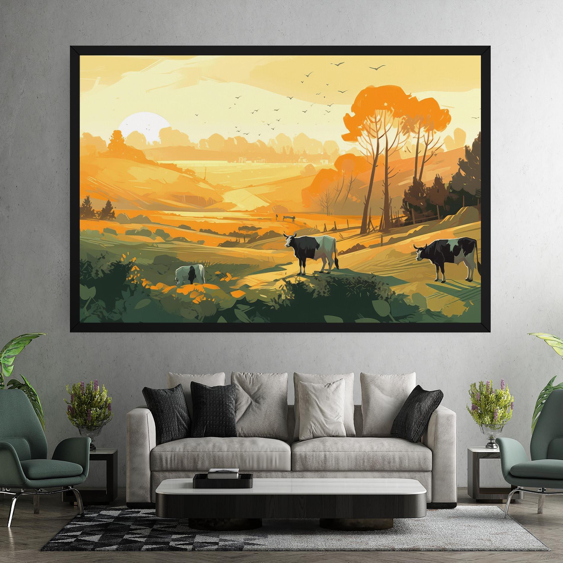 Картина на платно Farm With Sunlight mockup 7