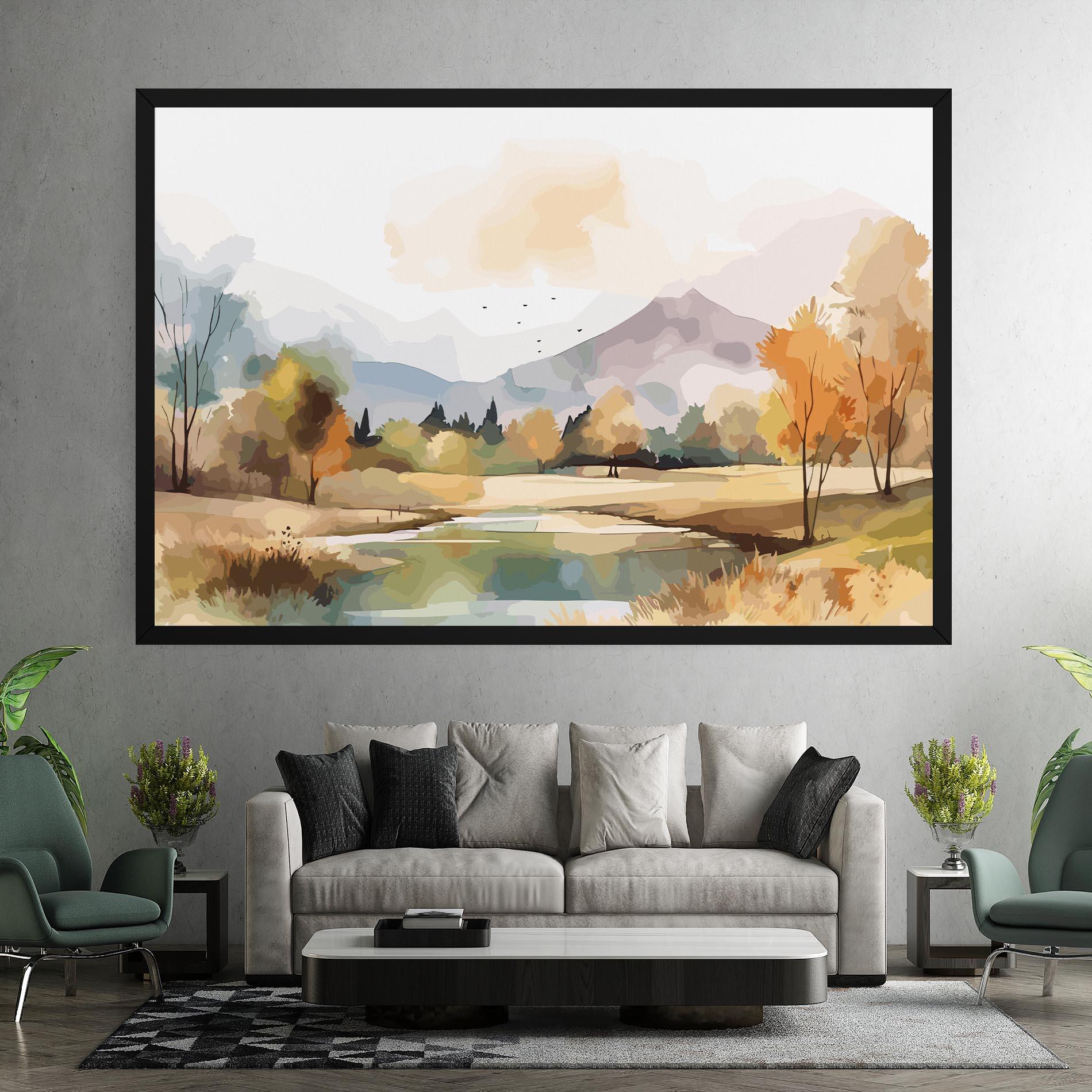 Картина на платно Rural Lake View mockup 7