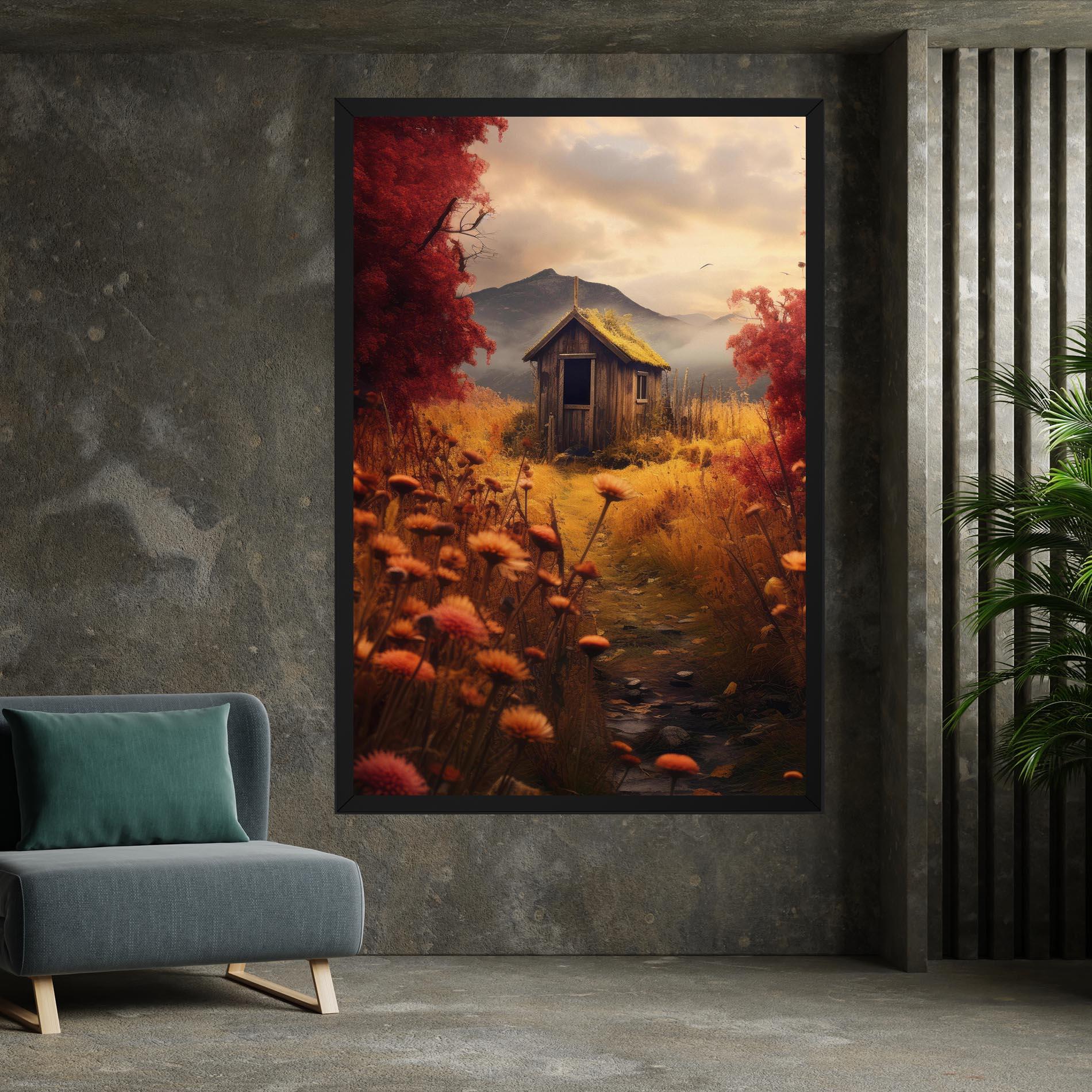 Картина на платно Small Cabin Field mockup 7