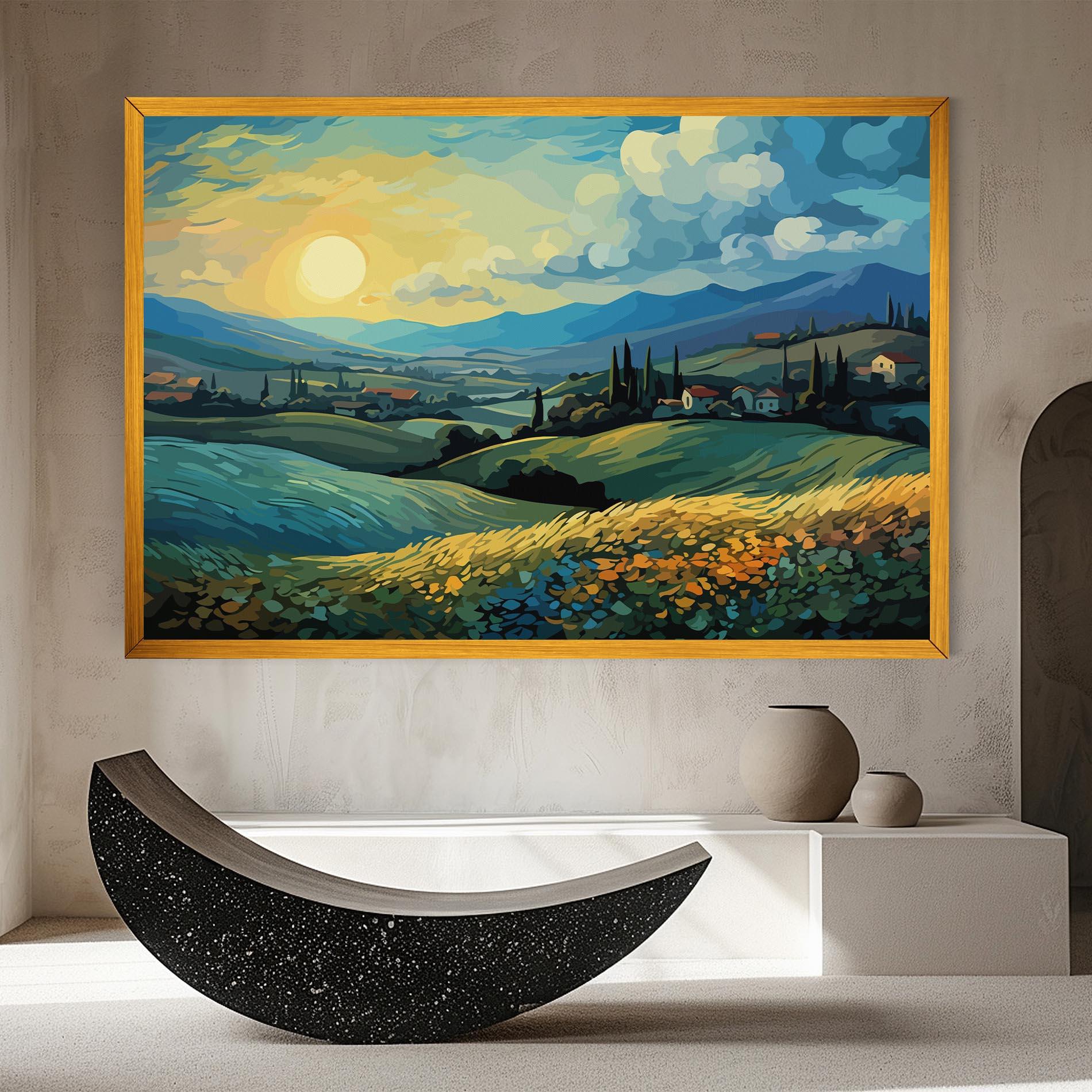 Картина на платно Fantasy Blue View mockup 8