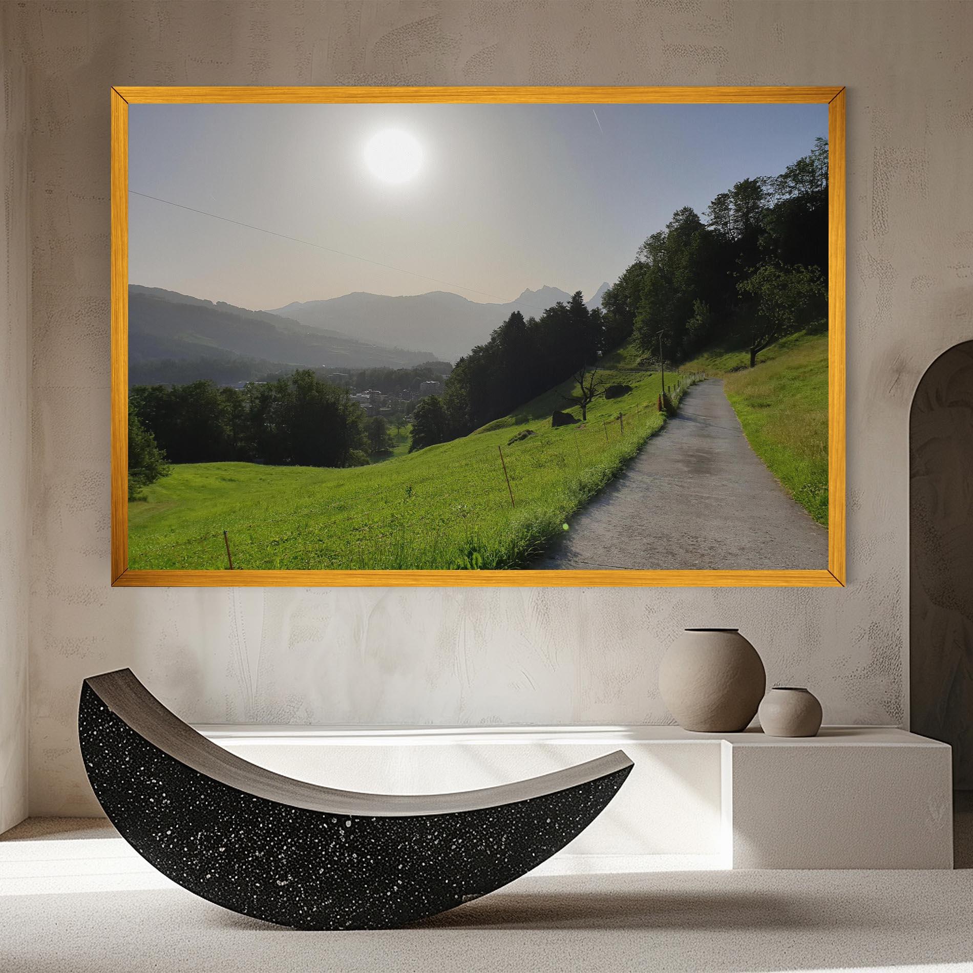 Картина на платно Foggy Rural Road mockup 8